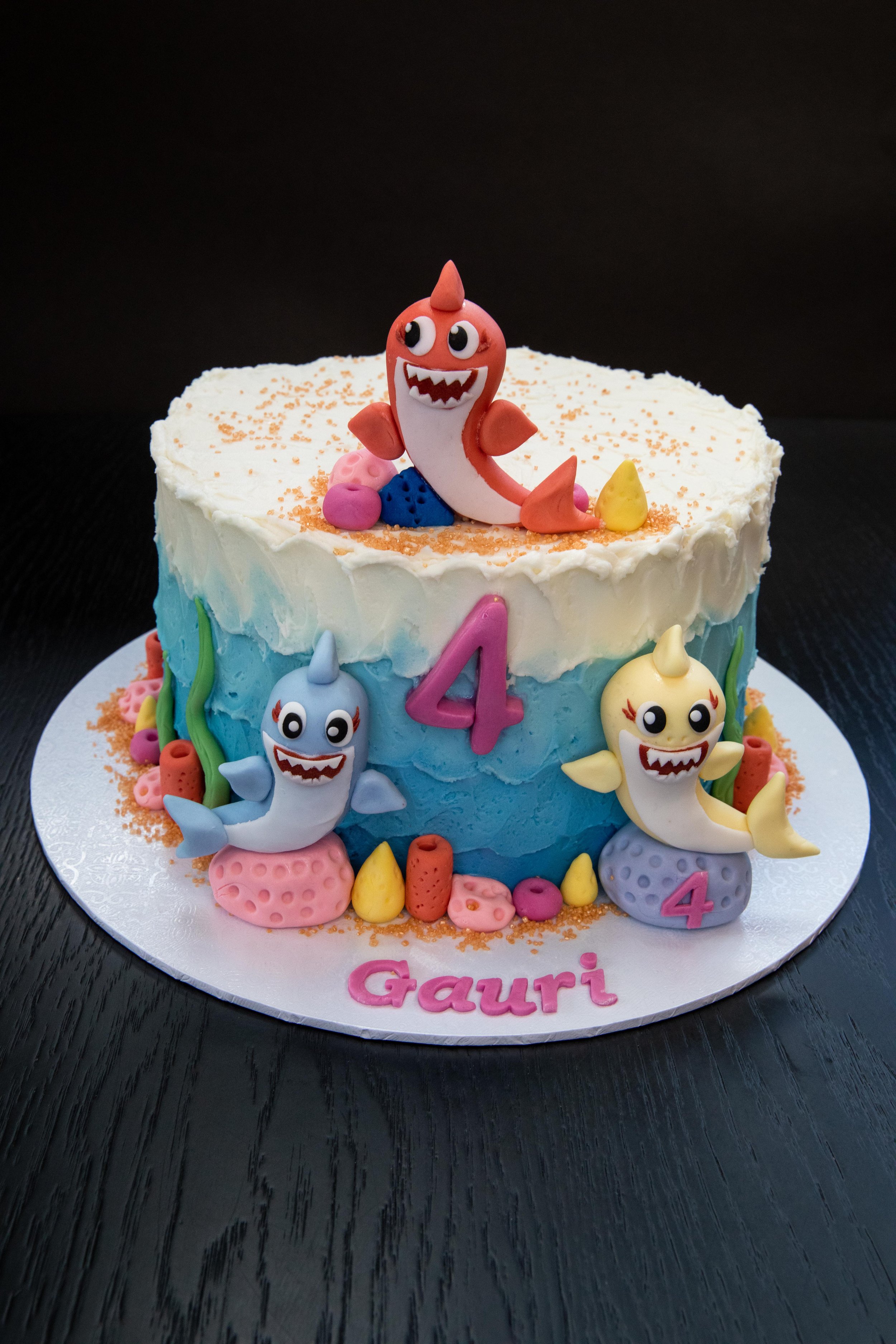 Baby Shark Themed Birthday Cake