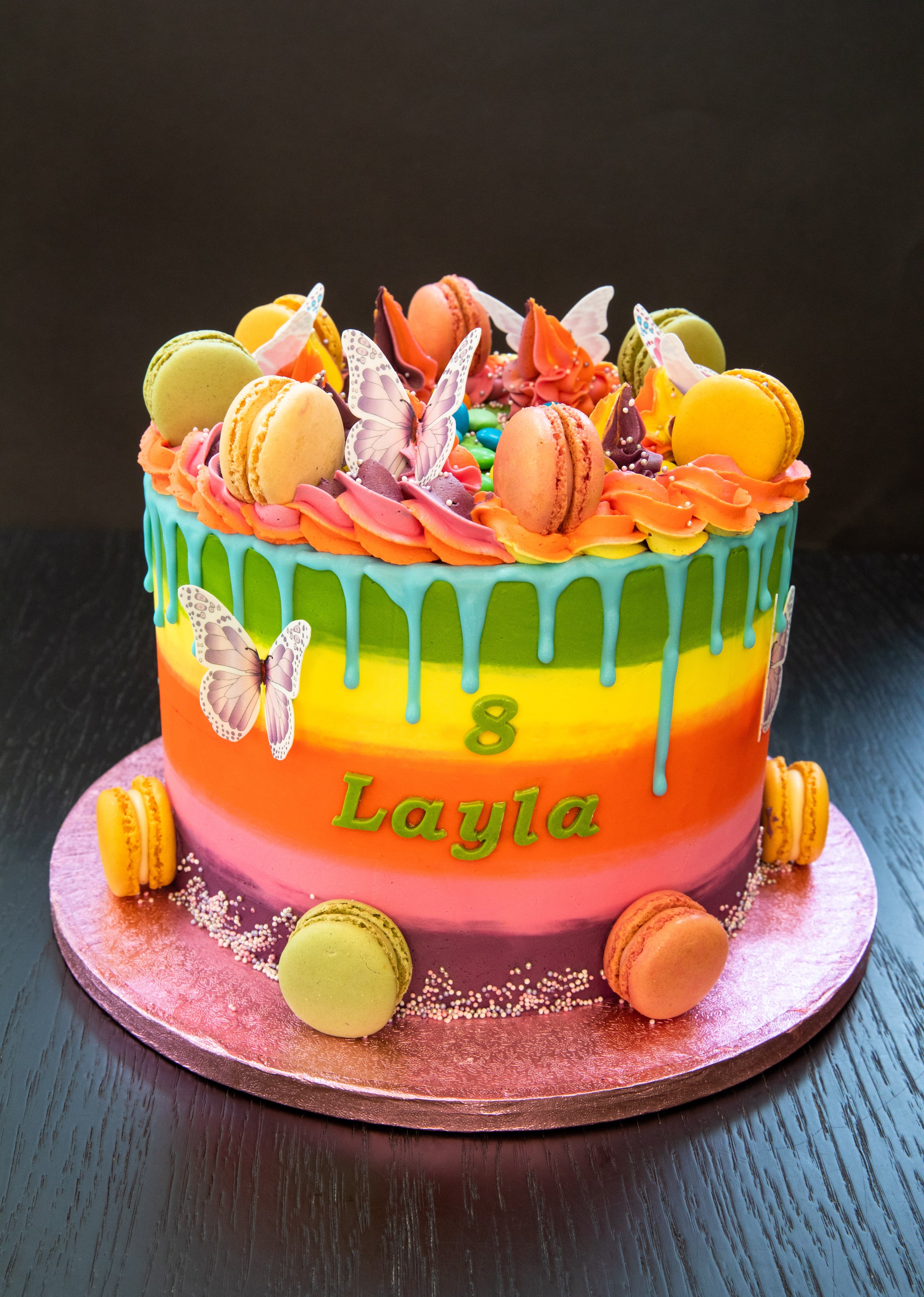 Rainbow Themed Birthday Cake