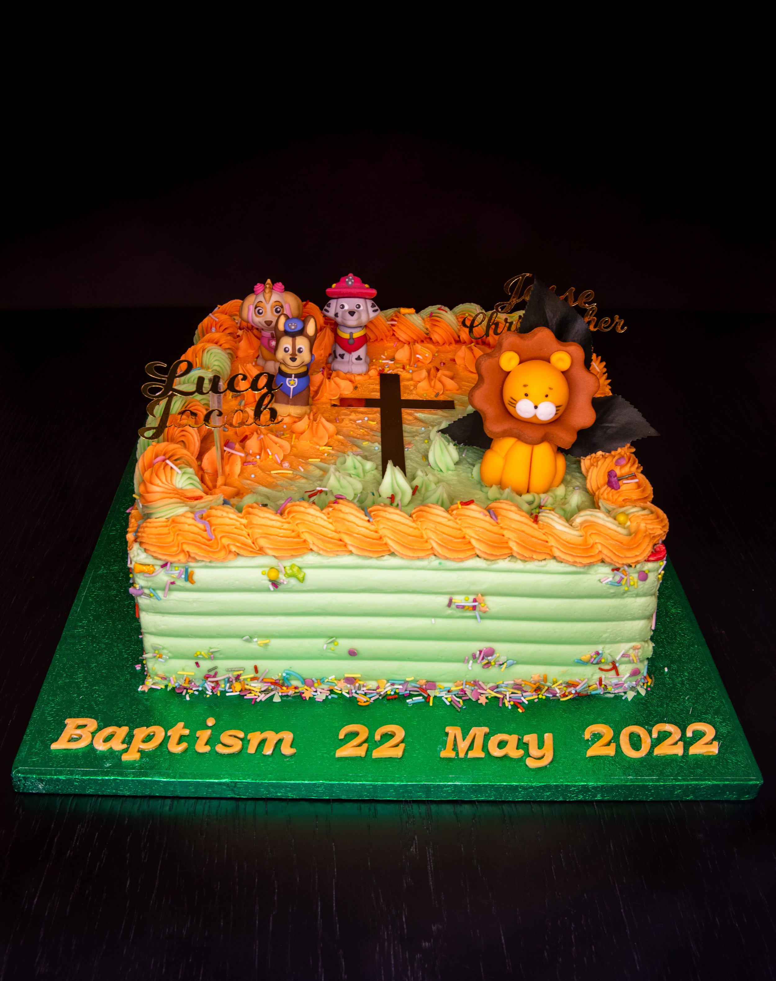Animal Themed Christening Cake