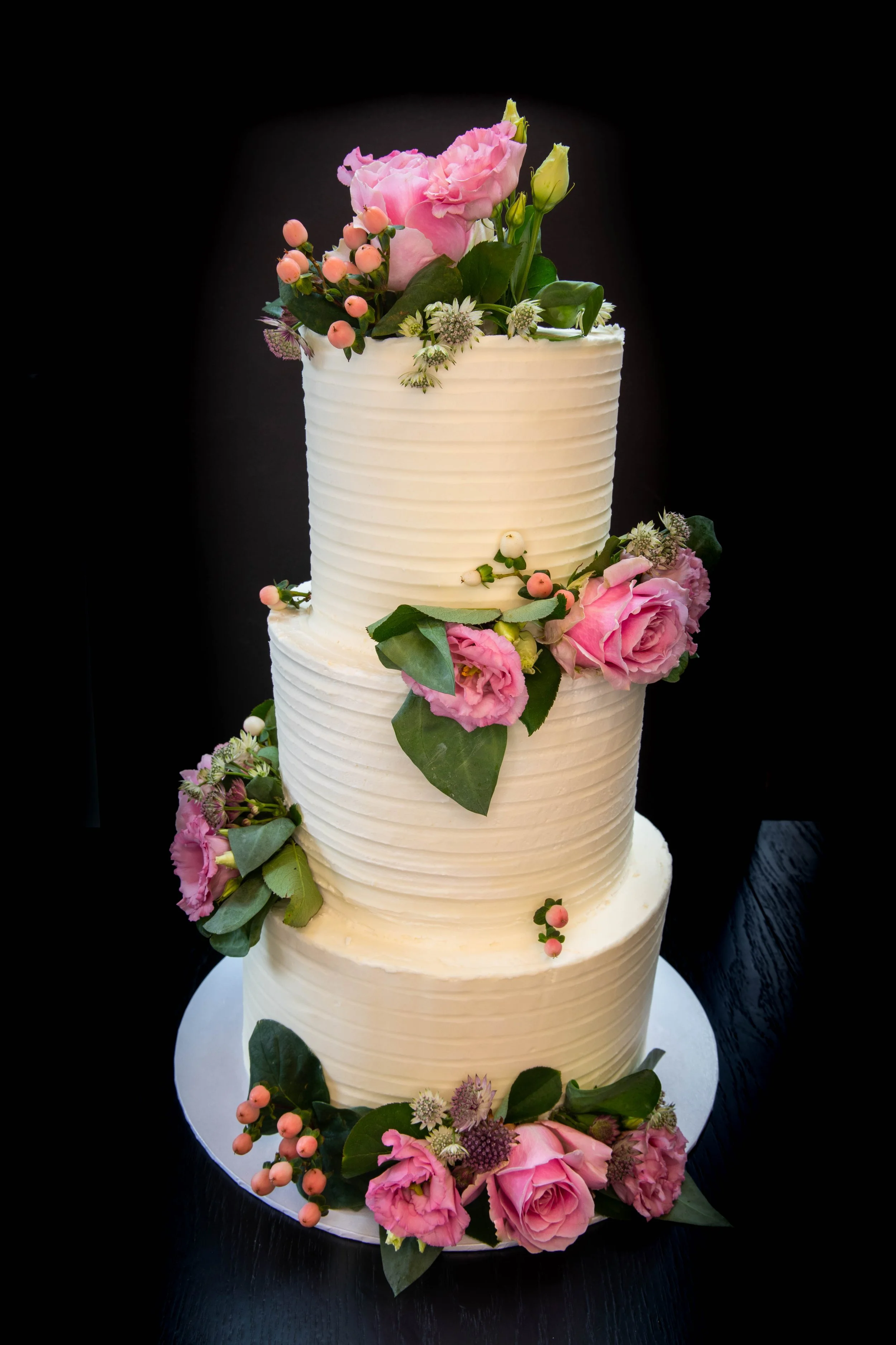 3 Tier Floral Wedding Cake