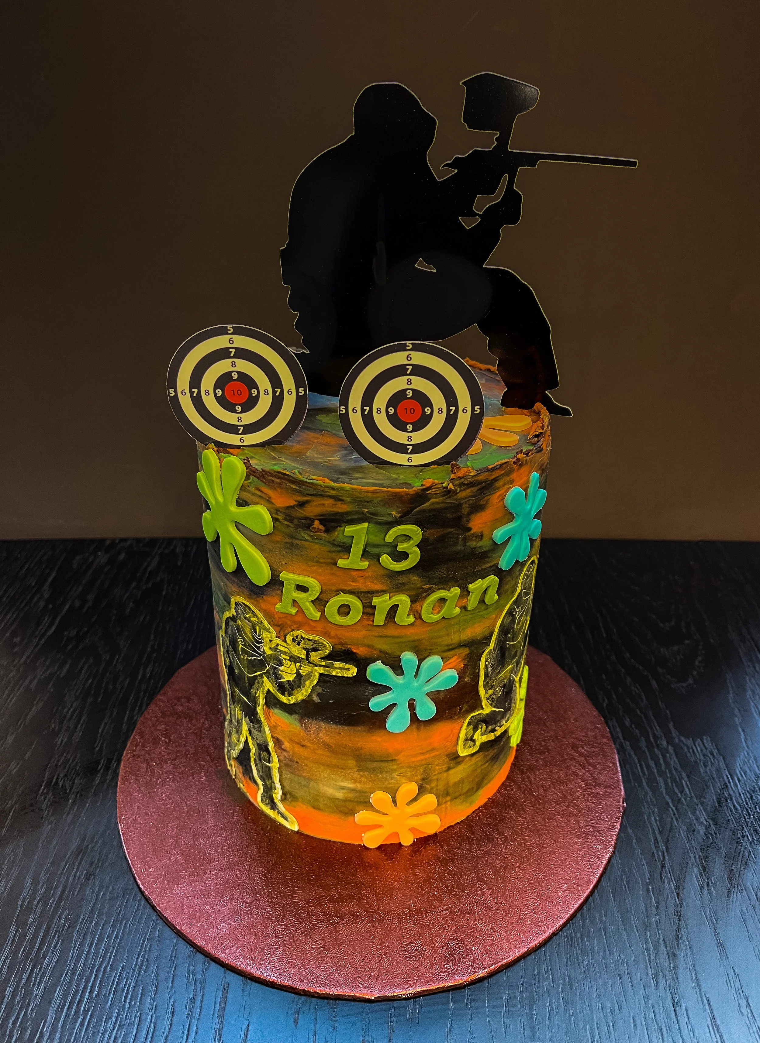 Paintball Themed Birthday Cake