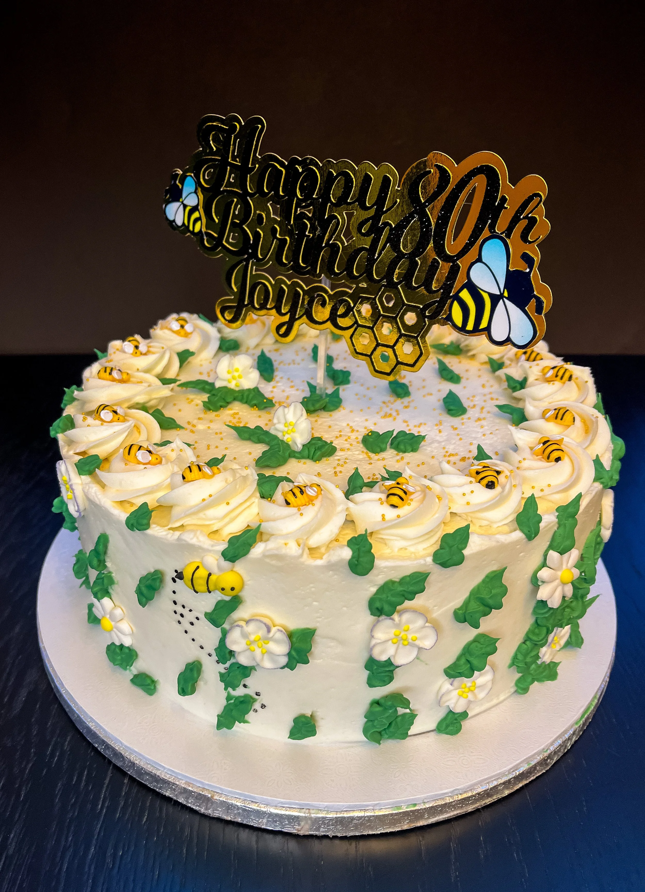 80th Birthday Bee Themed Cake