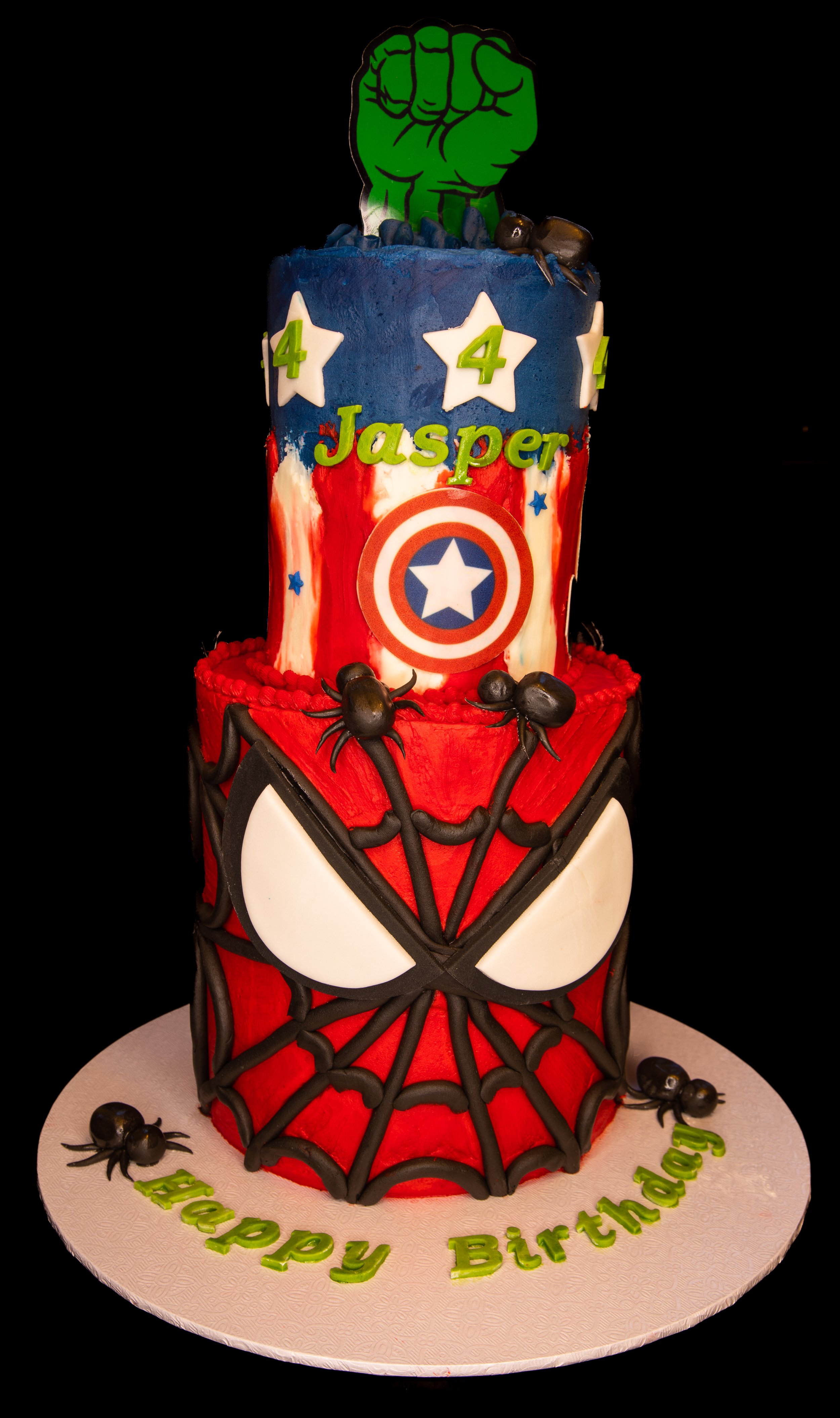 Avengers 2 Tier Birthday Cake