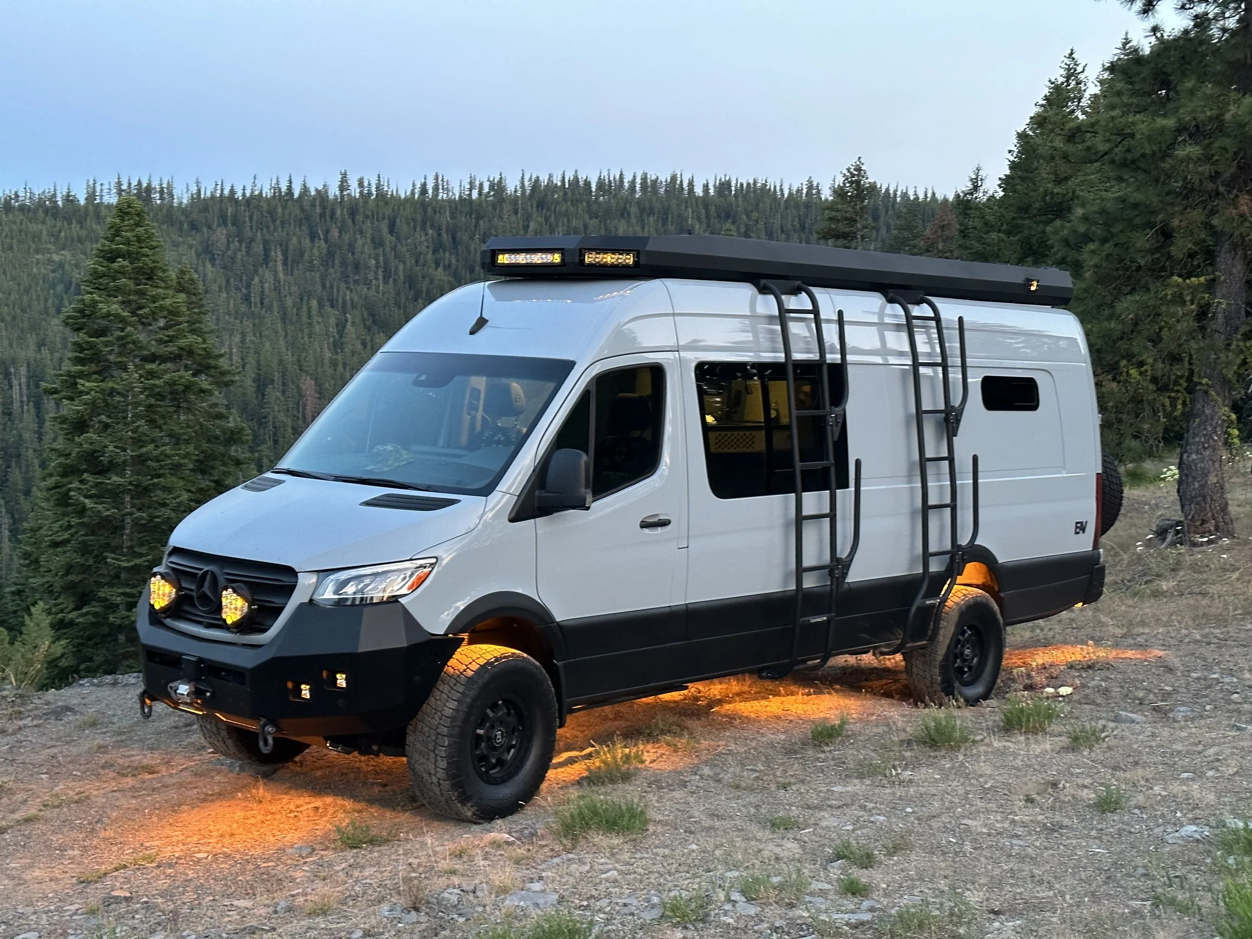 Eav Wolf Adventure Van's Exterior with wheel well lights