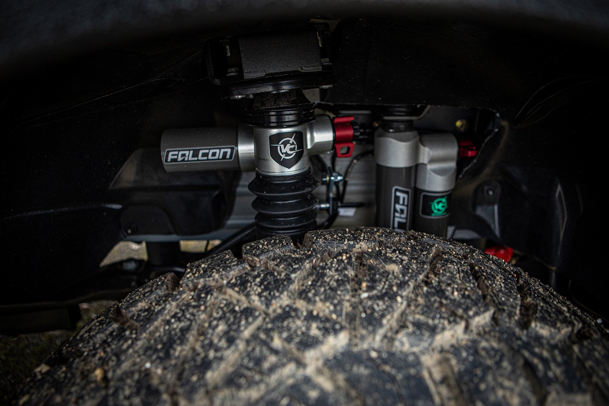 EAV Zephyr Adventure Van's custom shocks.