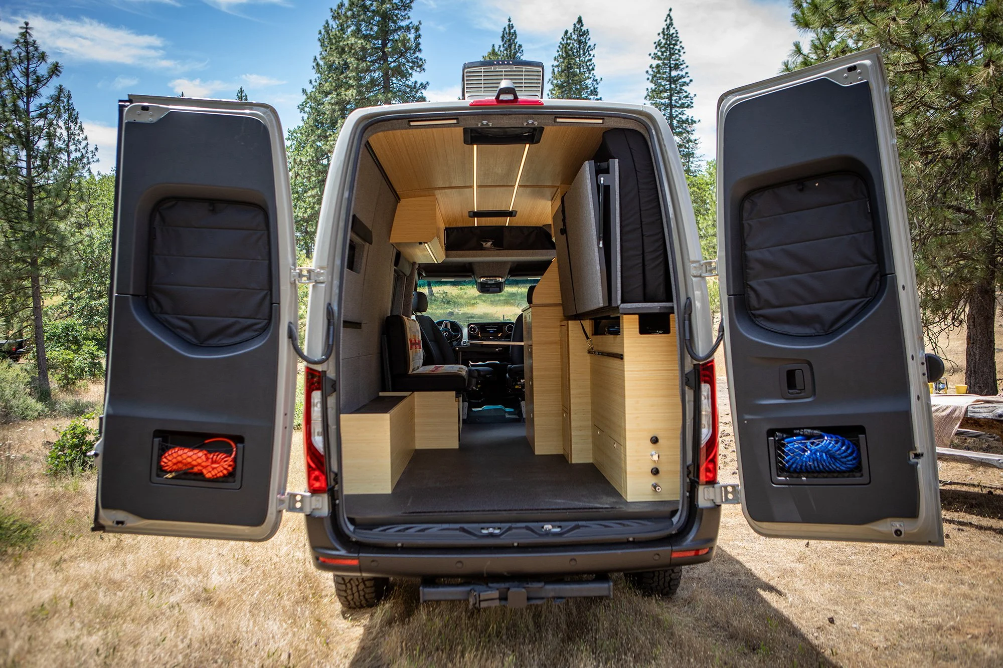 EAV's Zahra Adventure Van with back doors open.