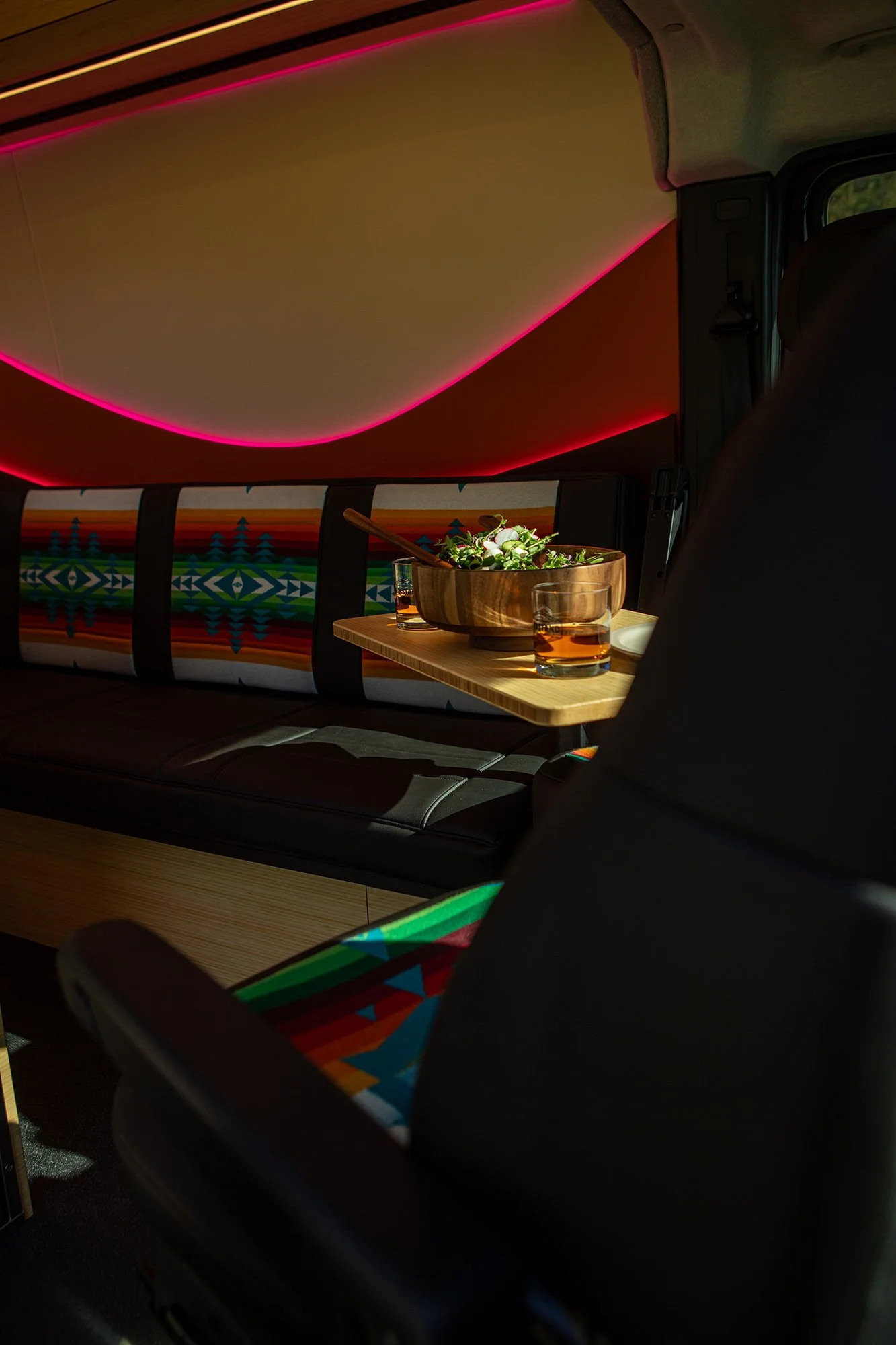 Cosmicc adventure van's food setup.