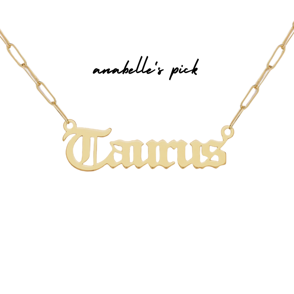 Star Sign Nameplate Necklace — anabelle accessories