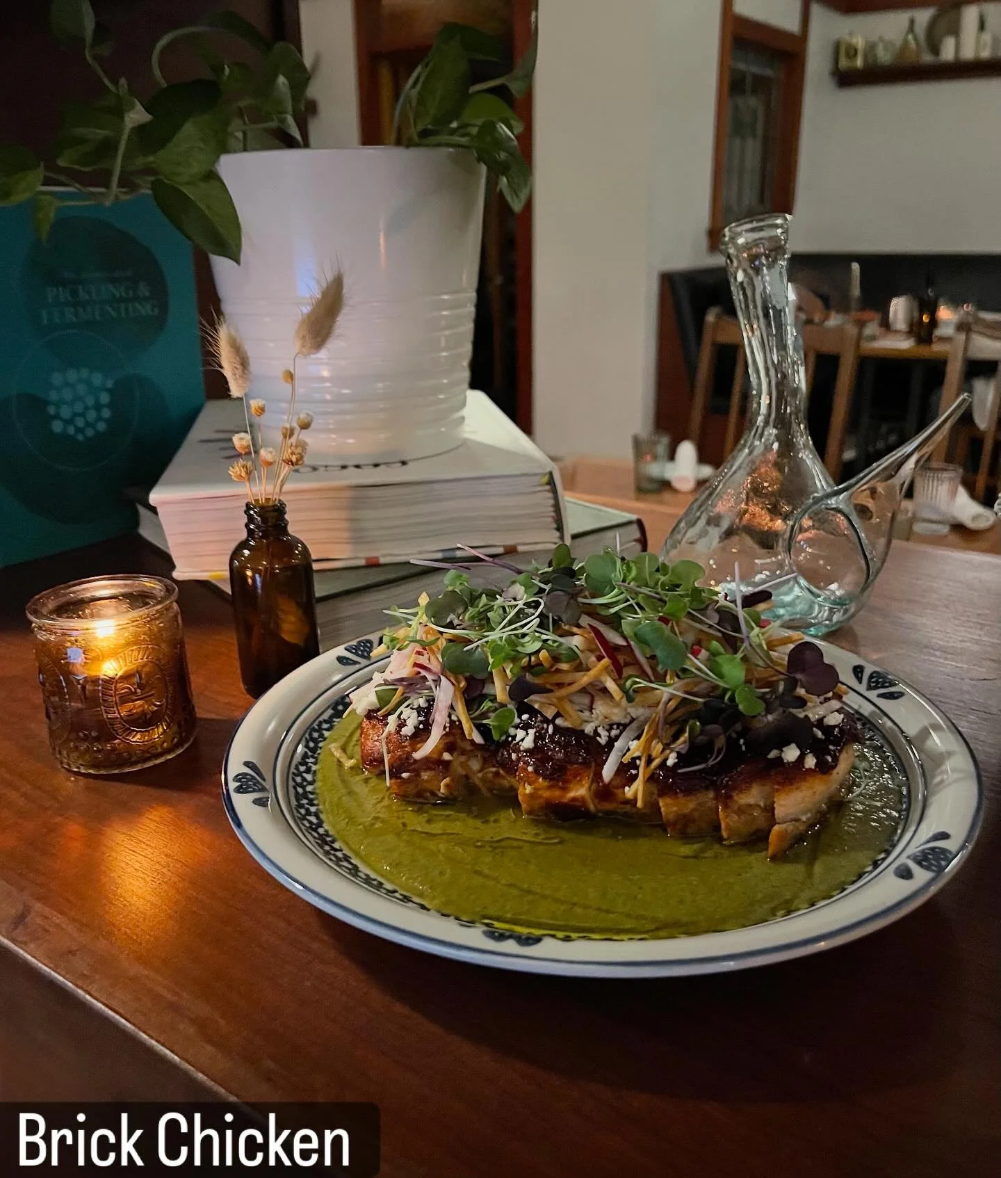 We missed it&hellip; so it&rsquo;s back (with a new look)! 🔥

Brick Chicken with salsa verde, chicken sausage, tortilla &amp; @cheeky.harvest spicy mix.

Perfect for the table, or not, we don&rsquo;t judge. 

Come grab one tonight. 🍗✨

📸 @biiiiigk