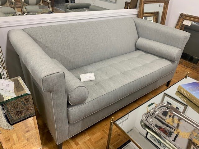 Feeling anything but grey!

Experience comfort wrapped in luxury with these two pieces. In a union of comfort and style, this tufted grey sofa and berg&egrave;re chairs offer an inviting retreat. Their subtle palette and elegant lines will make a sta