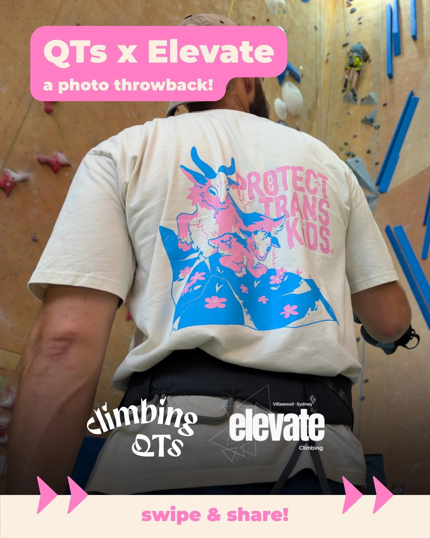 It&rsquo;s time for a quick throwback to our meet-ups at @elevateclimbingvillawood 🩷 

We&rsquo;ve been so happy to see our Eora/NSW QTs get a feel for those sky-high walls, and we would love to see you come by for the next one 🏳️&zwj;🌈

This even