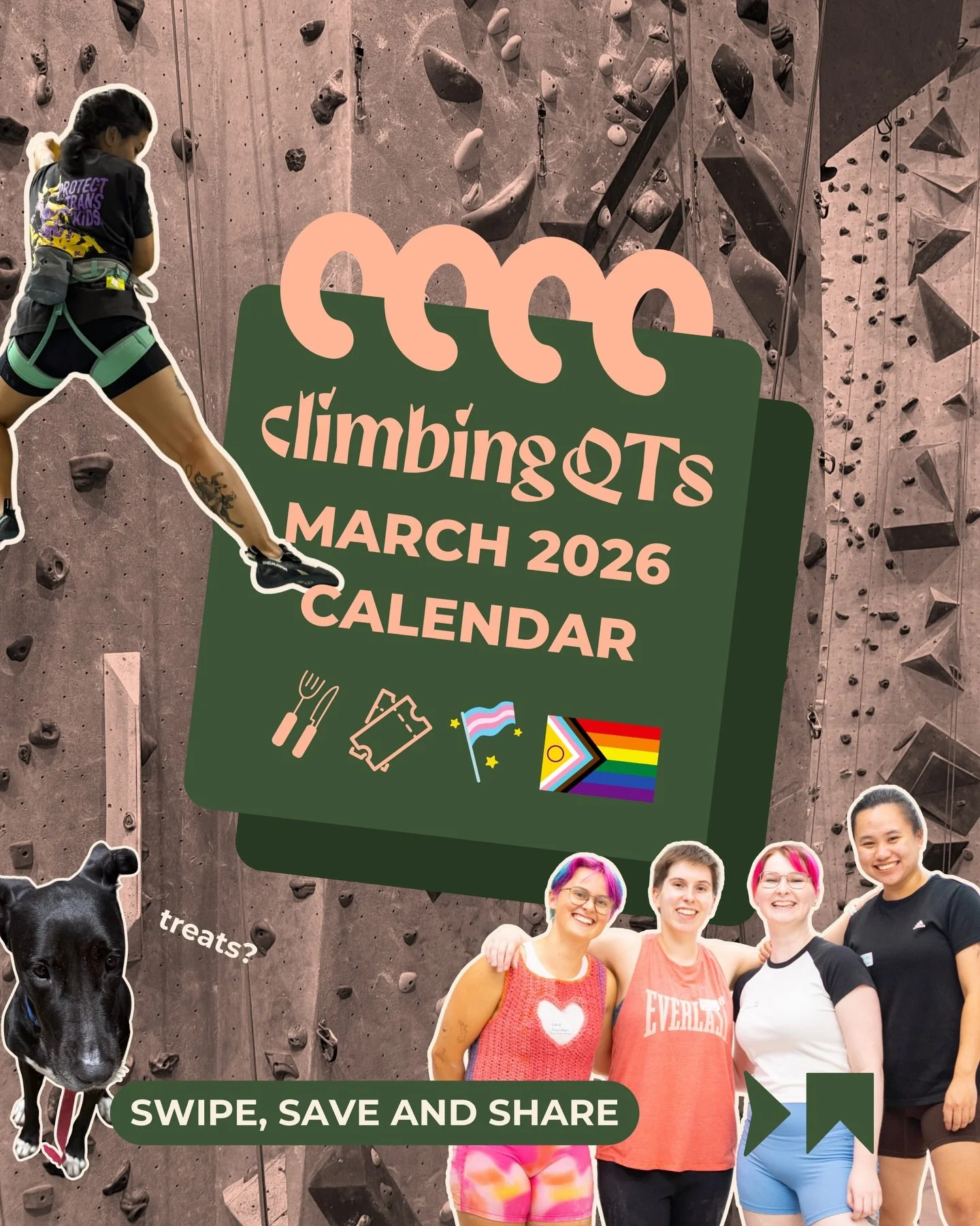 UPDATE | TAS/Lutruwita QTs: The monthly meet-up at @rockitclimbing_derwentpark will now be held on the second Monday of every month. The new date for March is now 
*March 9th*, so we hope to see you soon 💚

Hiya QTs, and welcome to your March monthl