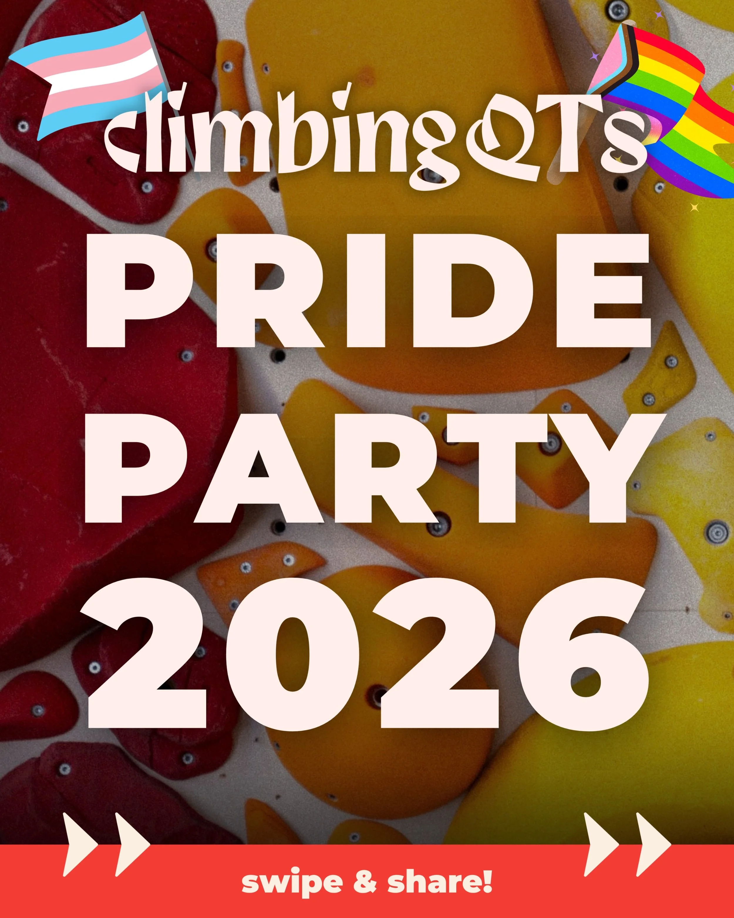 THE EVENT WE&rsquo;VE ALL BEEN WAITING FOR 🤩

It&rsquo;s time for our annual ClimbingQTs Pride Parties for 2026! These big beautiful climbing parties are held all over the country, to celebrate our queerness and our love of climbing 🏳️&zwj;🌈

Don&