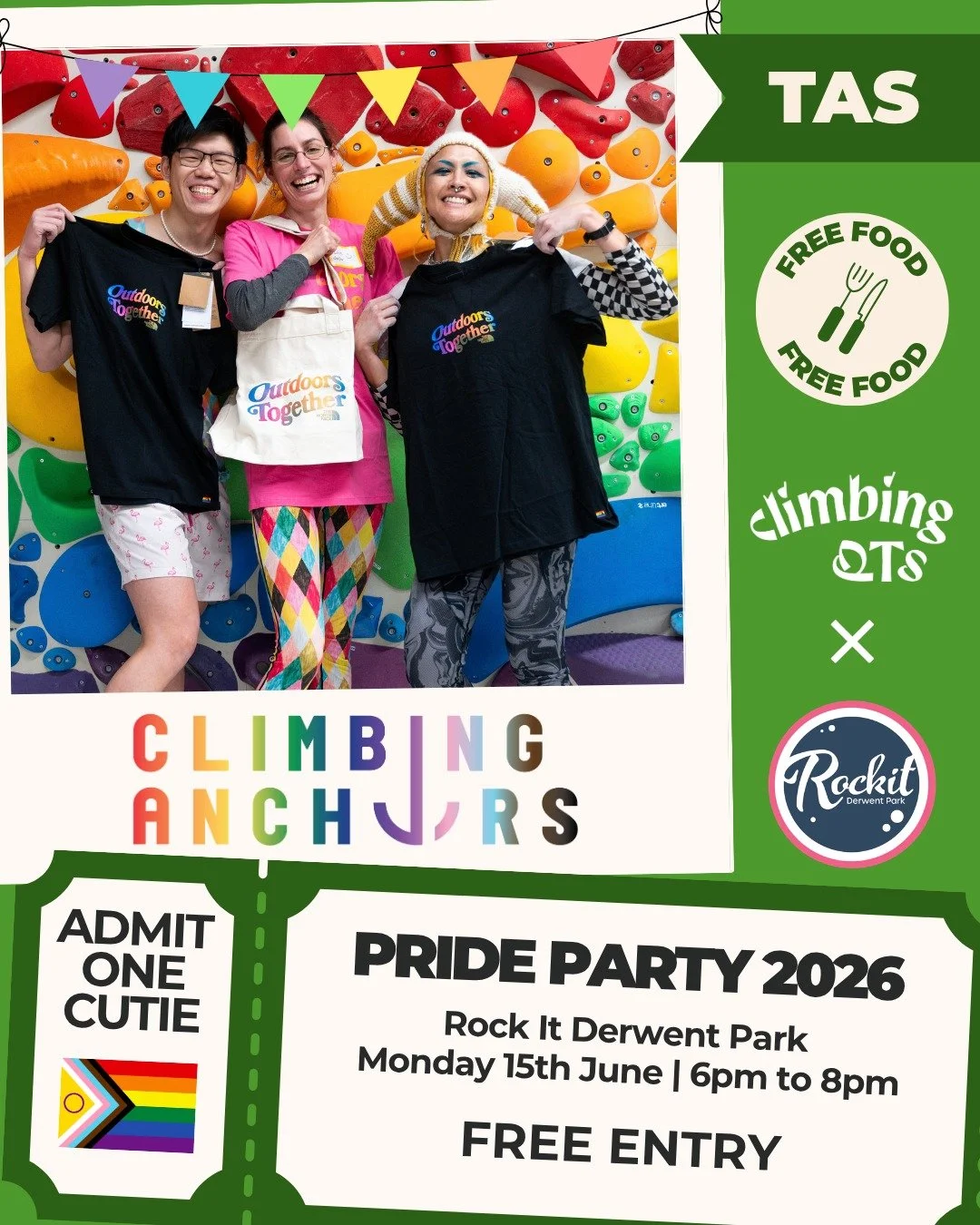 June is Pride Month, and ClimbingQTs is throwing parties across the land with our awesome community and dedicated climbing gym partners 🧗🏻&zwj;♀️

Tassie legends, this one is for you - lock this into your calendars, tag your friends, and wear your 