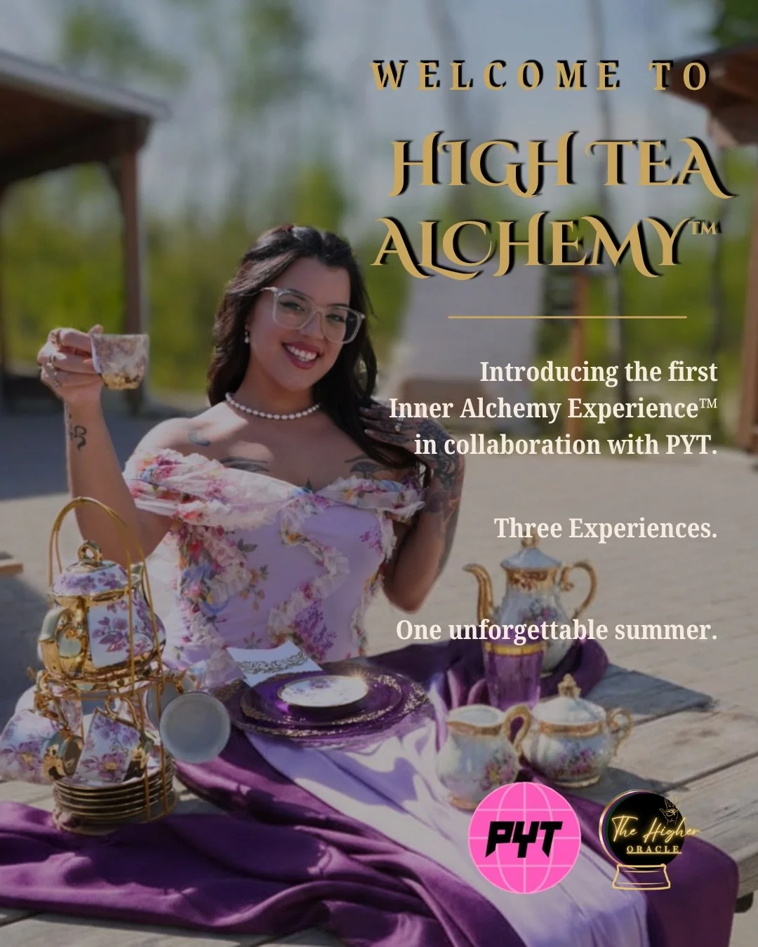 The doors are open. 🫖✨

High Tea Alchemy&trade; is the first offering within The Inner Alchemy Experience&trade; A transformational summer pathway designed for those who know, in their hearts, that change is possible and are ready to discover what b