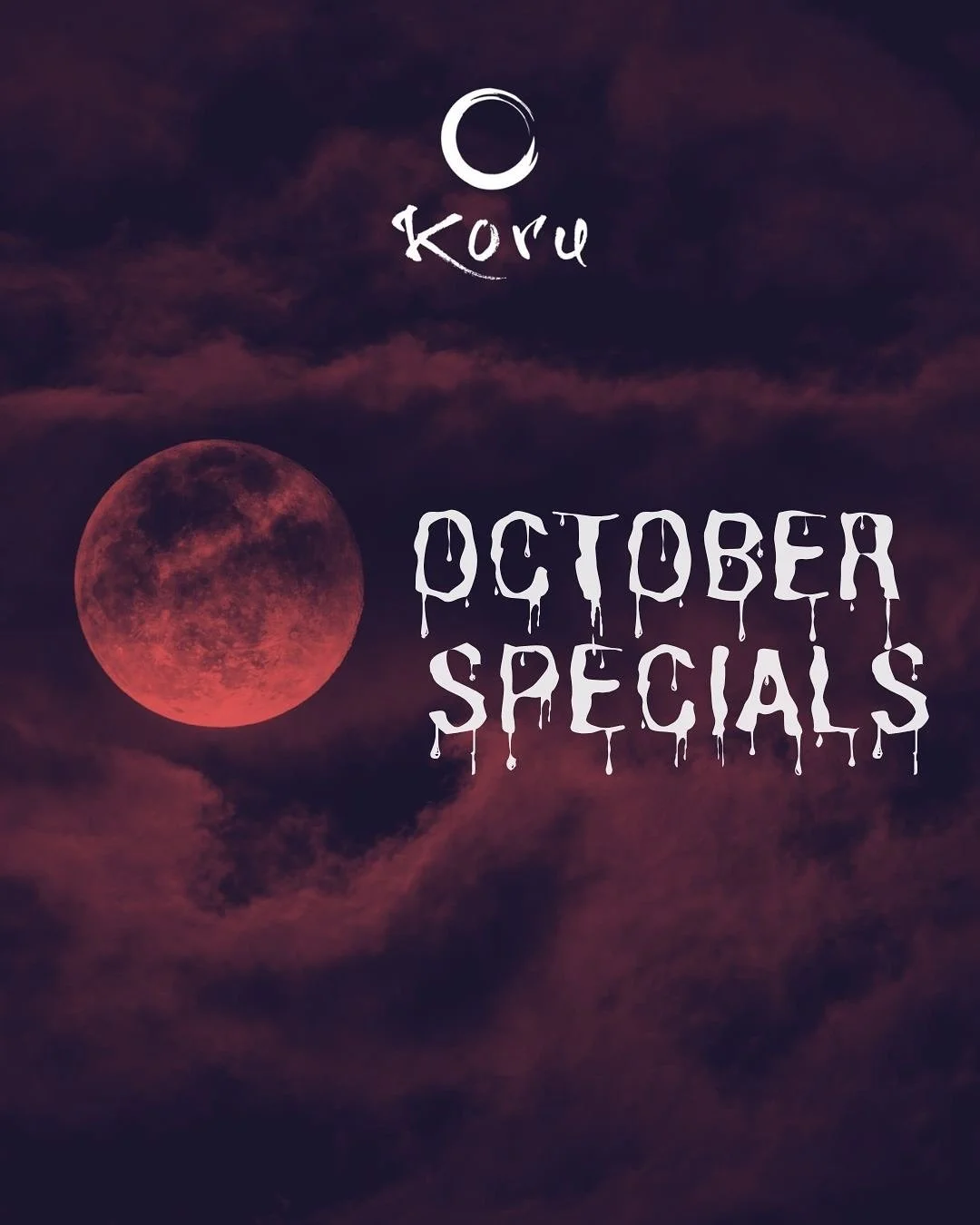Our October specials at Koru are brewing&mdash;and the results are boo-tiful. 👻

October is here, which means it&rsquo;s time for glowing skin and ghoulishly good deals! Our fall specials are scary good&mdash;think brighter, smoother, more radiant s