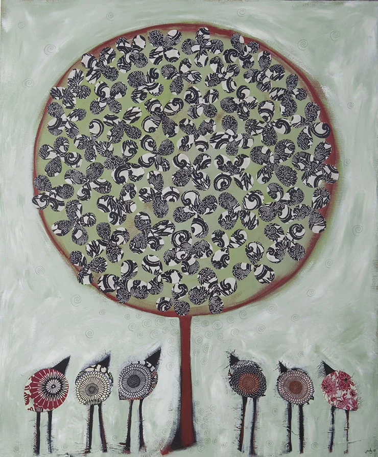 Large Canvas - ‘The Meeting Tree’ - Mixed Media - SOLD