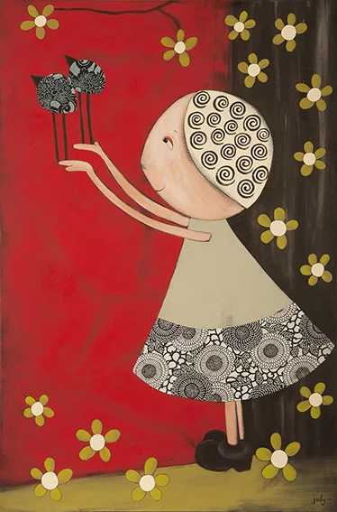 Medium Canvas - ‘Spring Birds’ - Mixed Media - SOLD