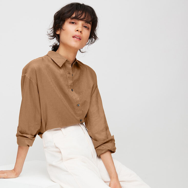 Women Premium Linen Shirt - Uniqlo
