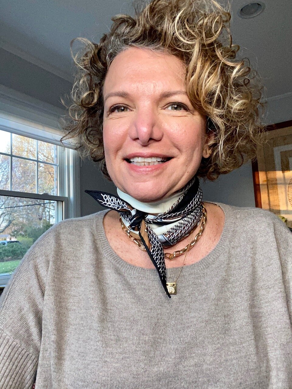 3 different ways of wearing a scarf during video calls - neck scarf - Marcia Crivorot Personal Stylist NY.jpeg