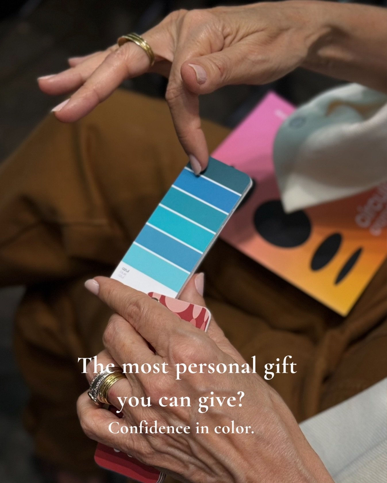 The most personal gift you can give? Confidence in color.

Every holiday season, I help clients discover the colors that make them feel radiant. 

A Color Analysis session is a beautiful, lasting gift, for yourself or someone you love. 

It&rsquo;s n