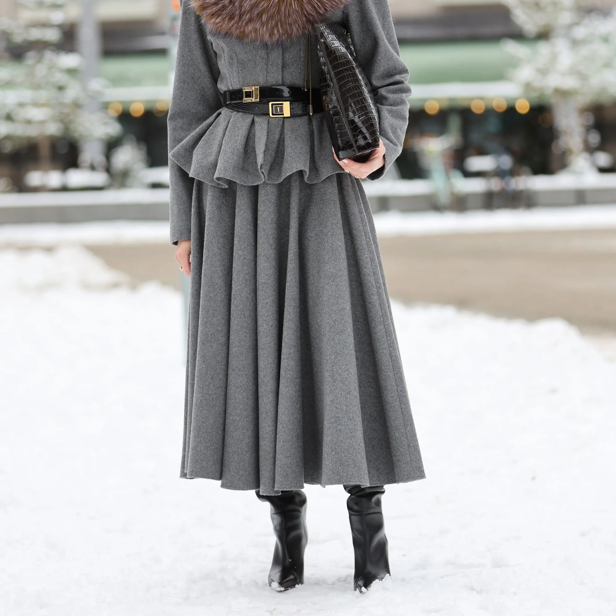 How to Wear Skirts When It’s Freezing Outside