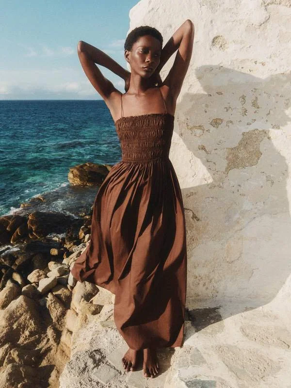 Brown beach dress 2025