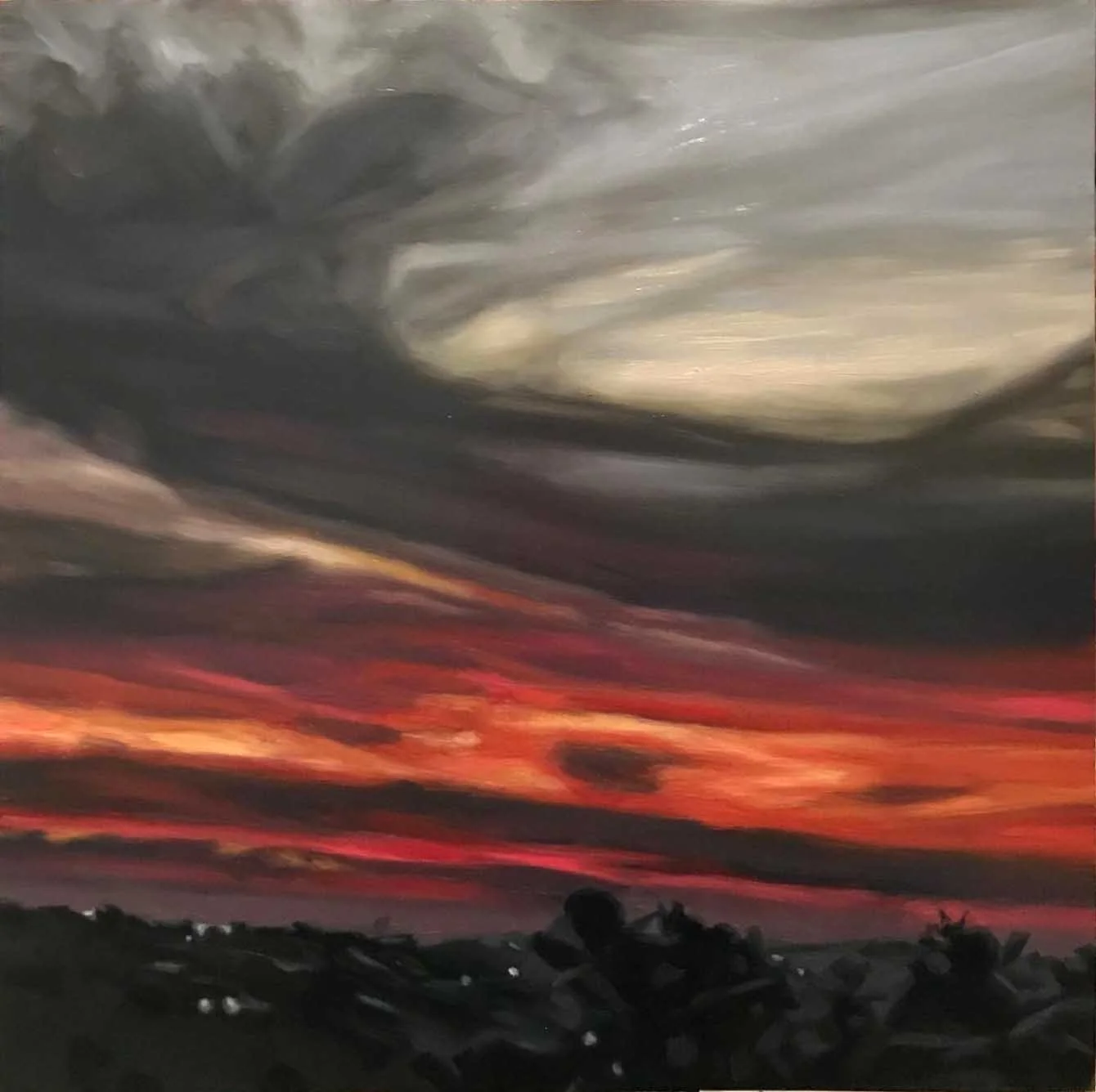   Jacana Weather (sunset) 12,   30 × 30 cm oil on board 
