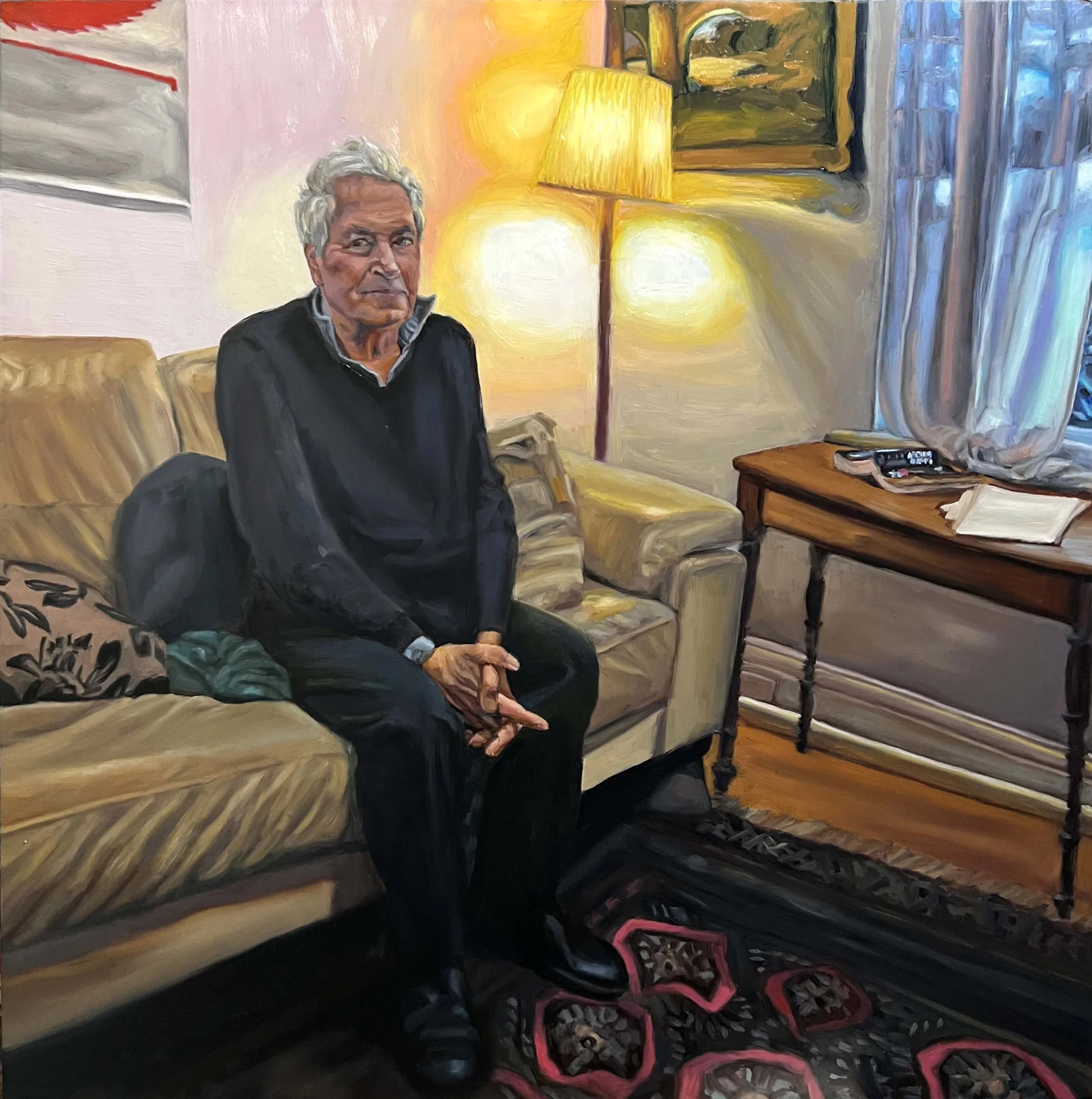   Lights On , 61 ×61 cm, oil on board, 2025 