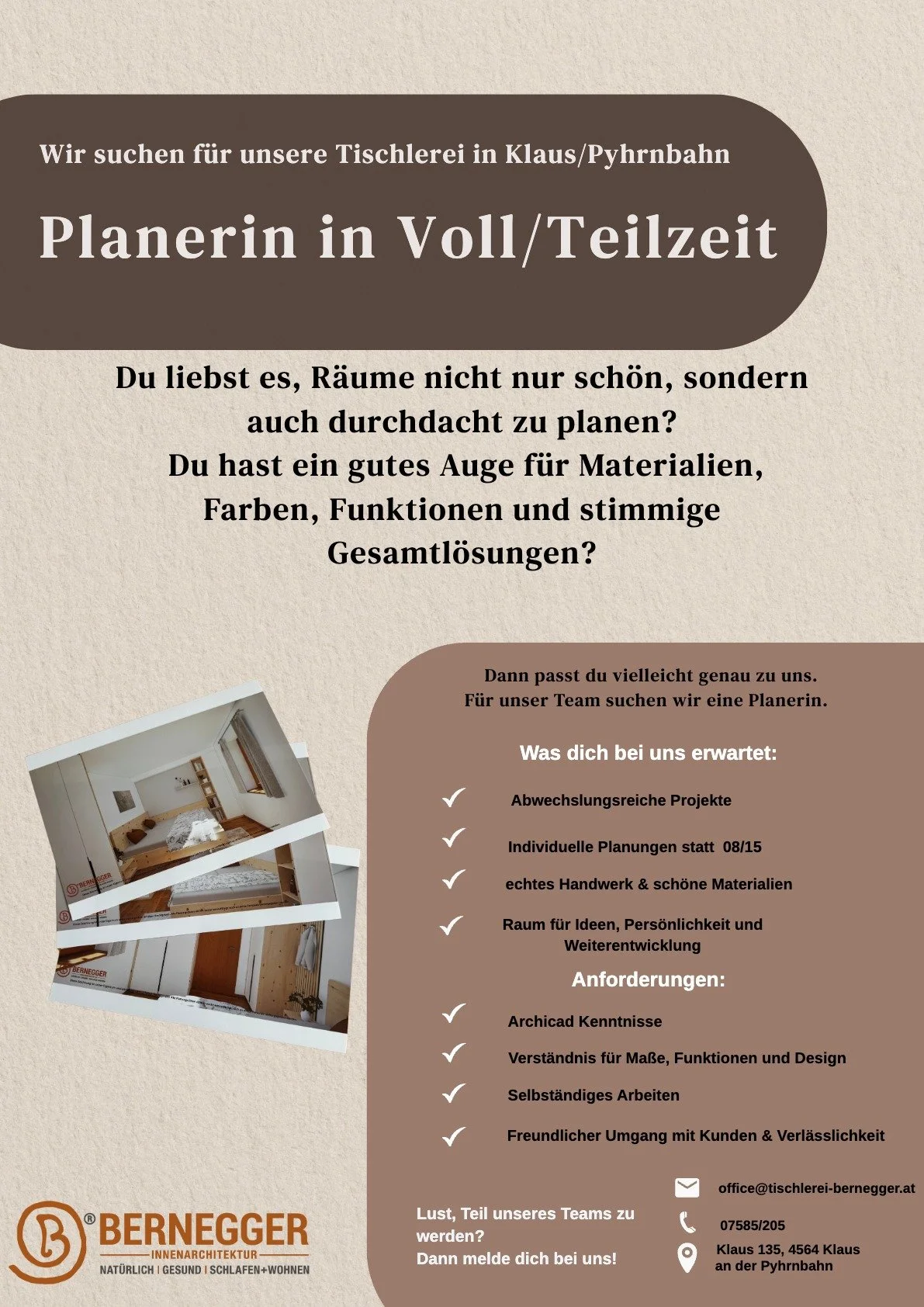 Tischlerei Bernegger GmbH, Klaus/Pyhrnbahn, 29.05.26
