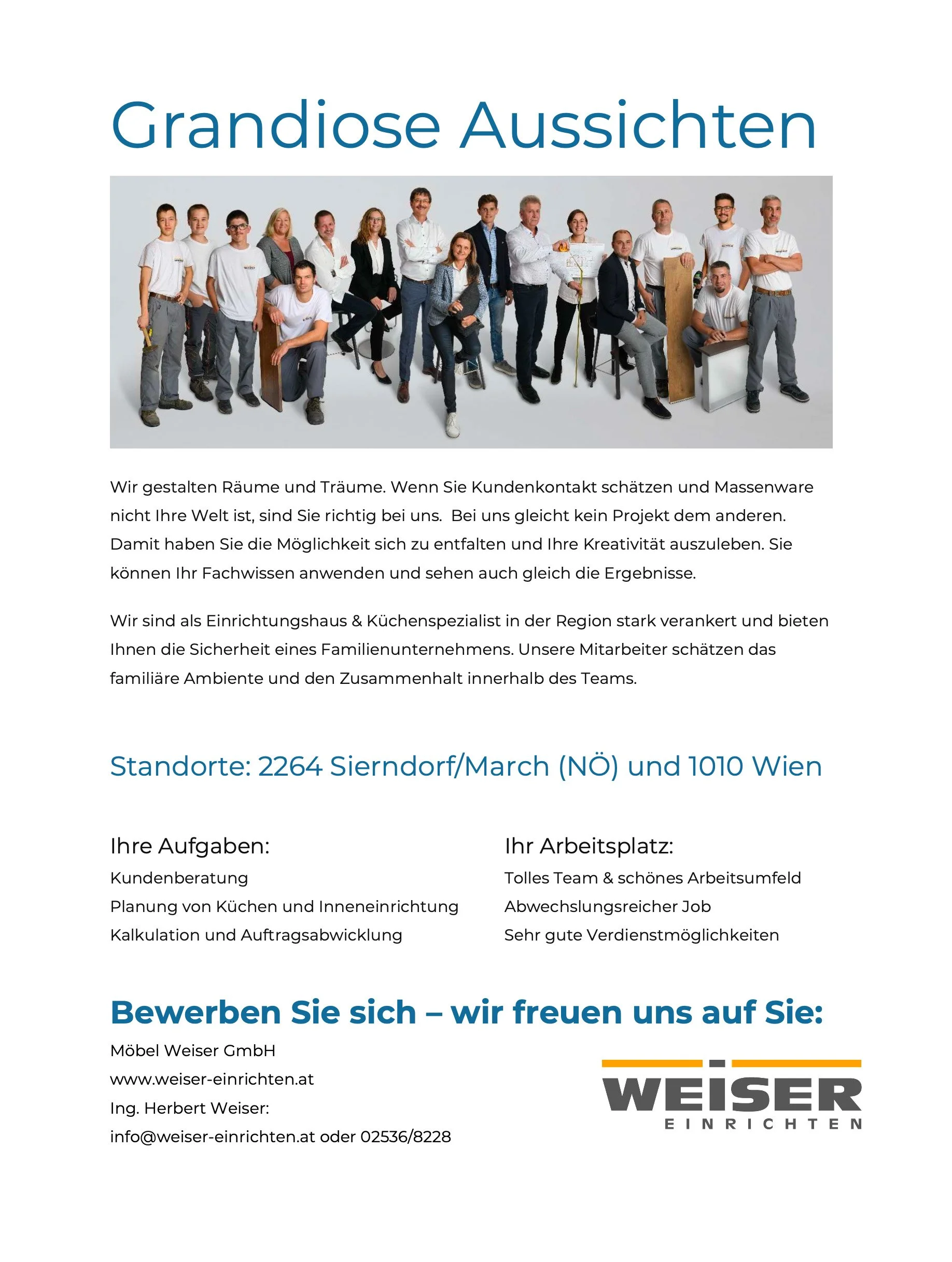 Möbel Weiser GmbH, Sierndorf/March und Wien, 02.02.23