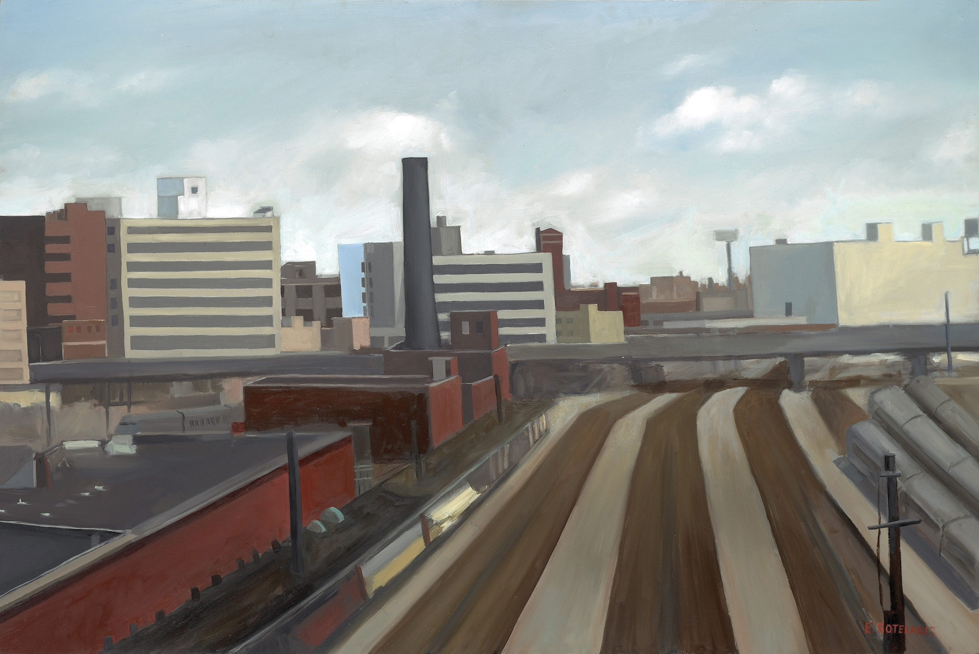  Long Island City Train Yard Oil on panel 24” x 36” 