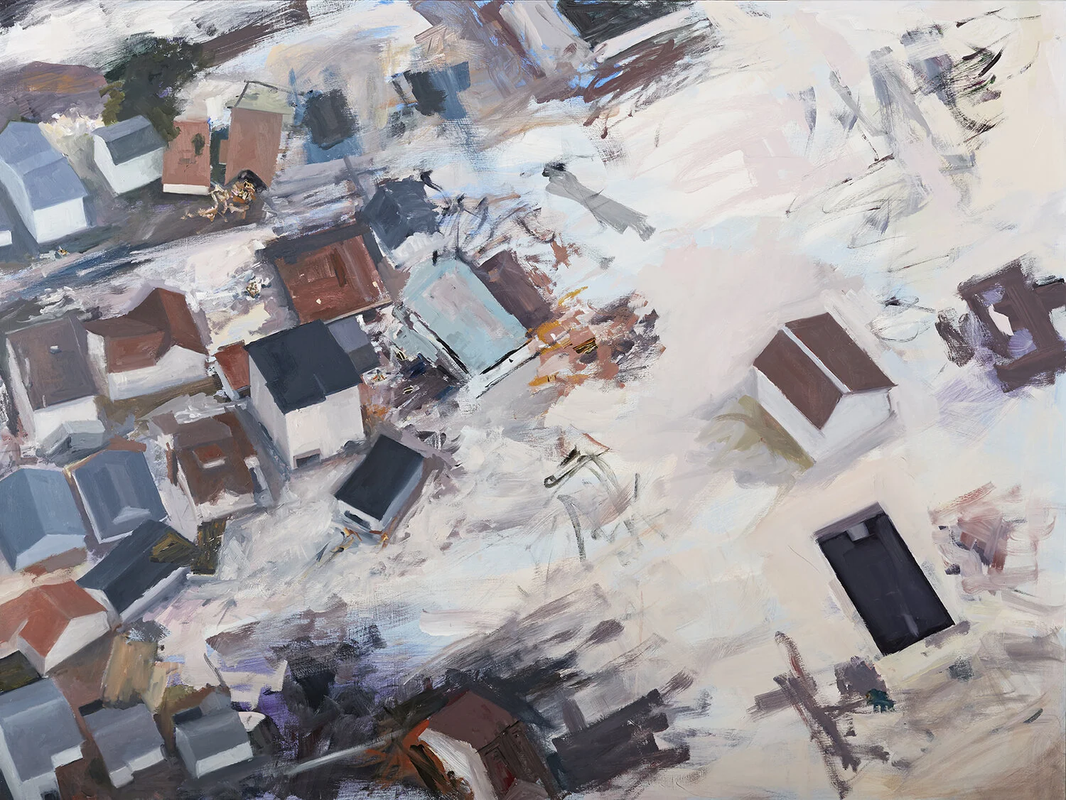 Aerial Discourse oil on a float mount panel 32 x 40 inches