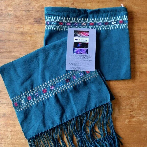 Weaving for LIFE - scarf and bag set
