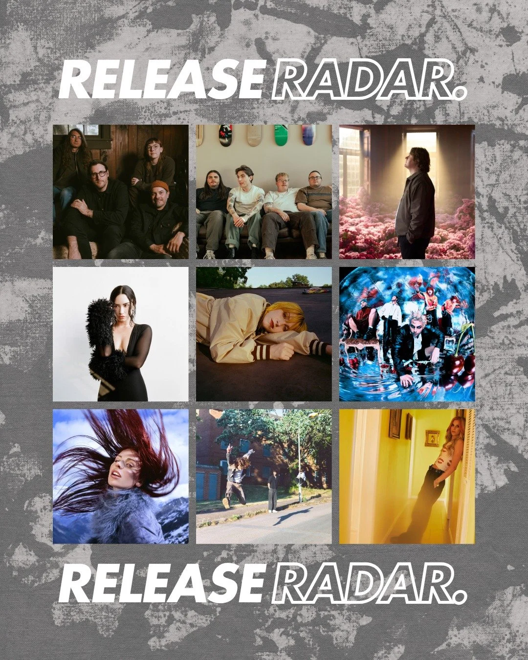 ⚡️ RELEASE RADAR UPDATE ⚡️
Featuring @yelyahwilliams, @armslengthblues, @spanishlovesongs, @ddlovato, @mouthculture, @5sos, @dayseeker,  @sportsteam, @tayloracornmusic  and more!