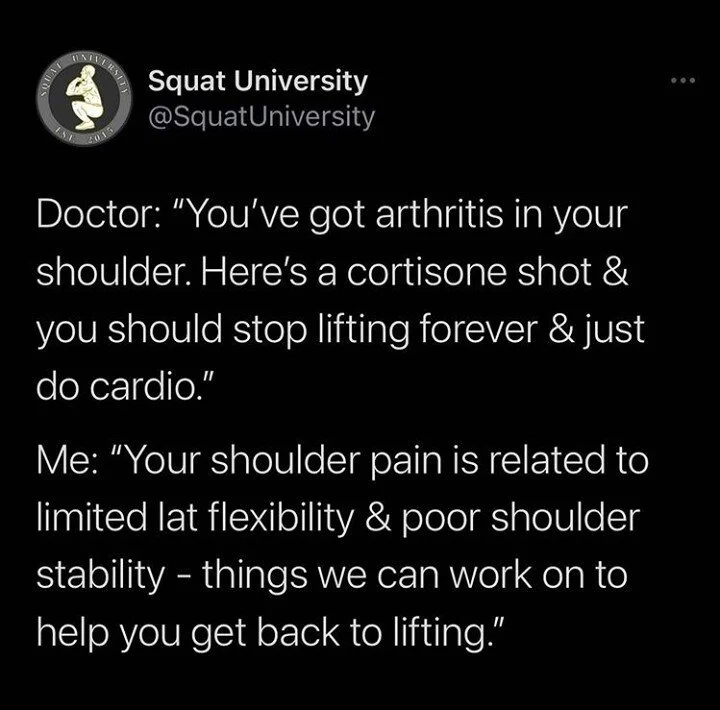 I CAN’T!
-
-
-
Once you realize that the body is made for movement, you realize how insane it is to tell them that “they can’t lift anymore” Or, “you’ll never lift again”
-
-
NOTHING is set in stone and we&rs