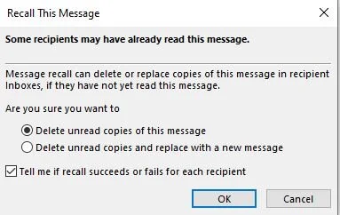 Microsoft Outlook Tip: How to Recall a Message
