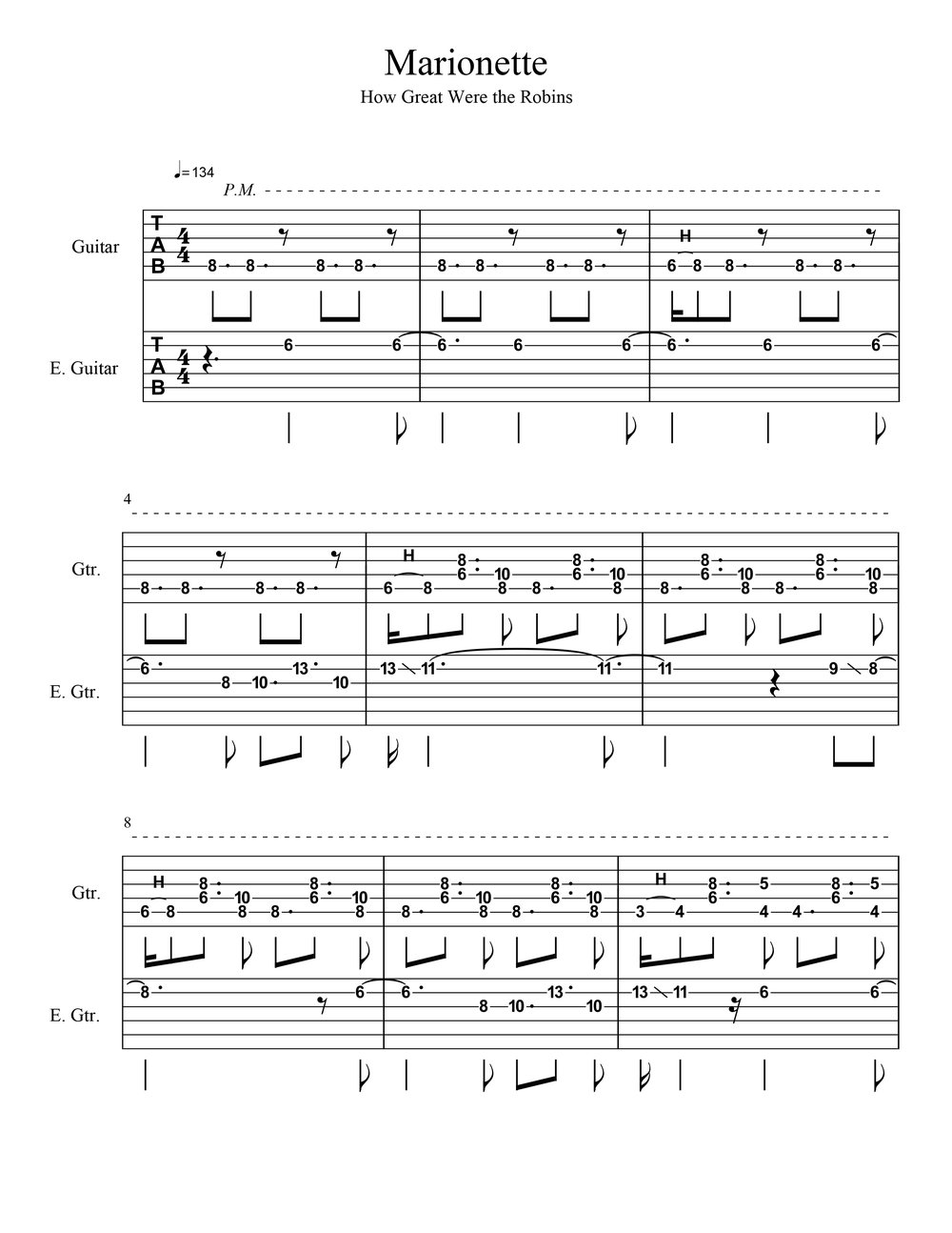 Marionette Guitar Tab Hgwr