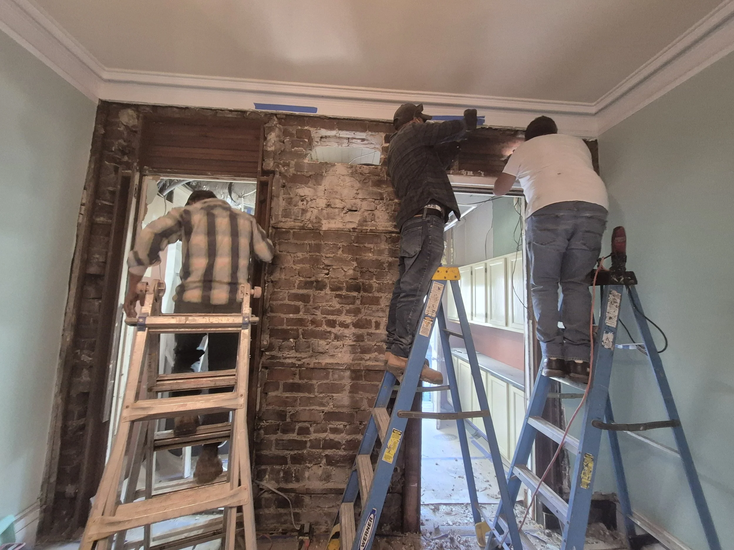 Removing the brick exterior wall