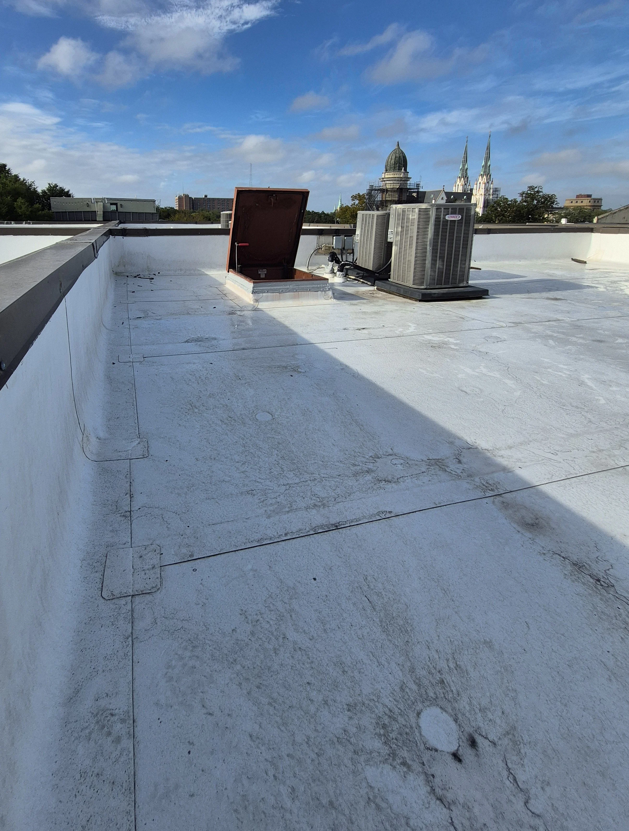 The rooftop with only a small access hatch