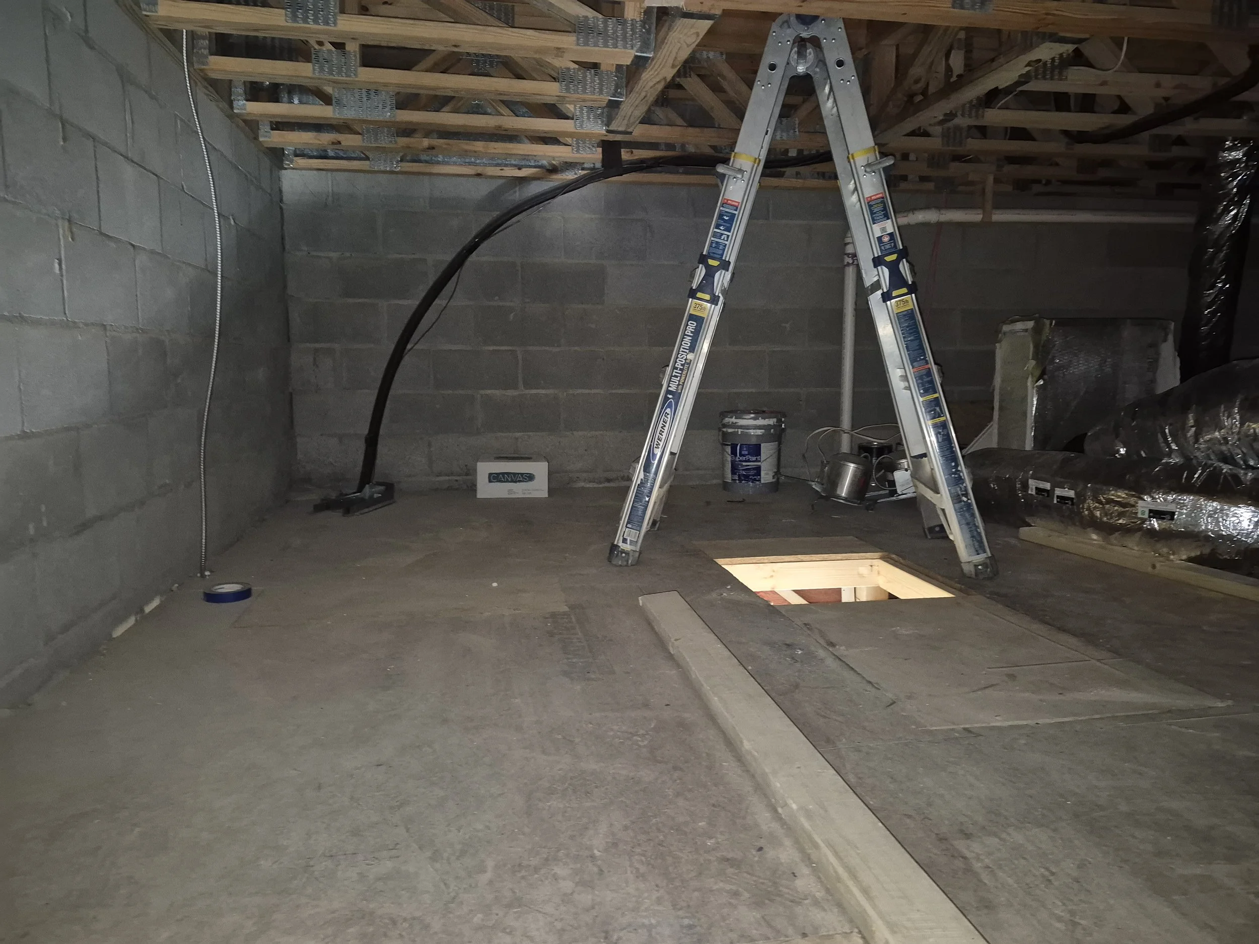 The attic space with it's original rooftop access 