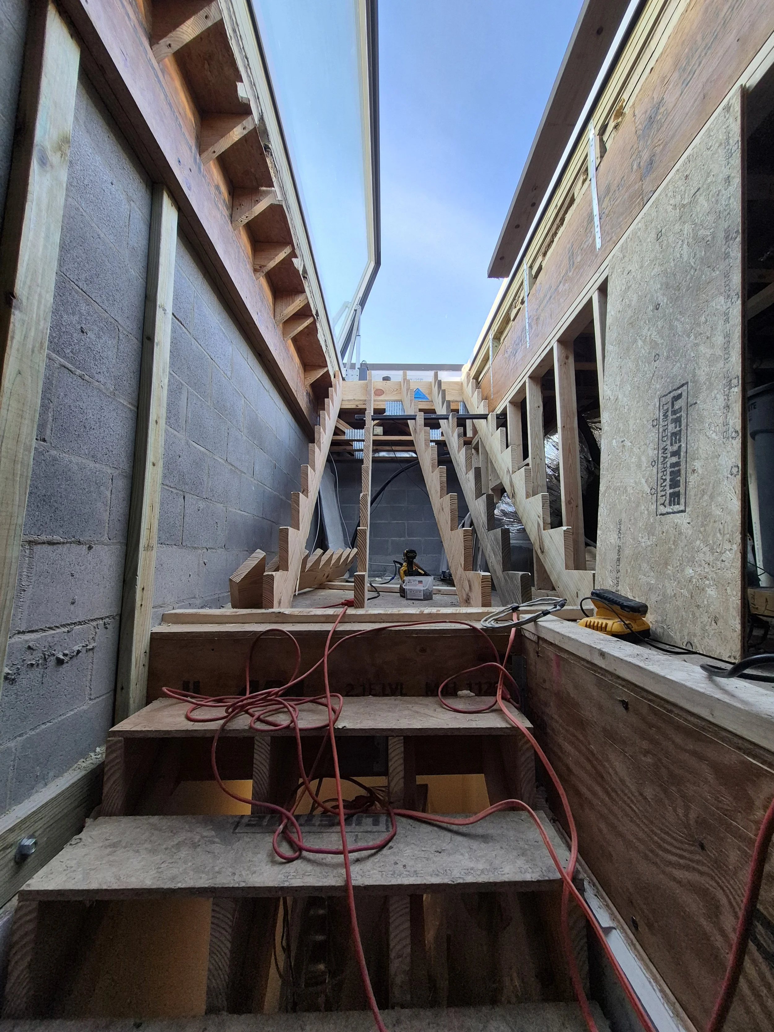 Opening up the roof on the day of install