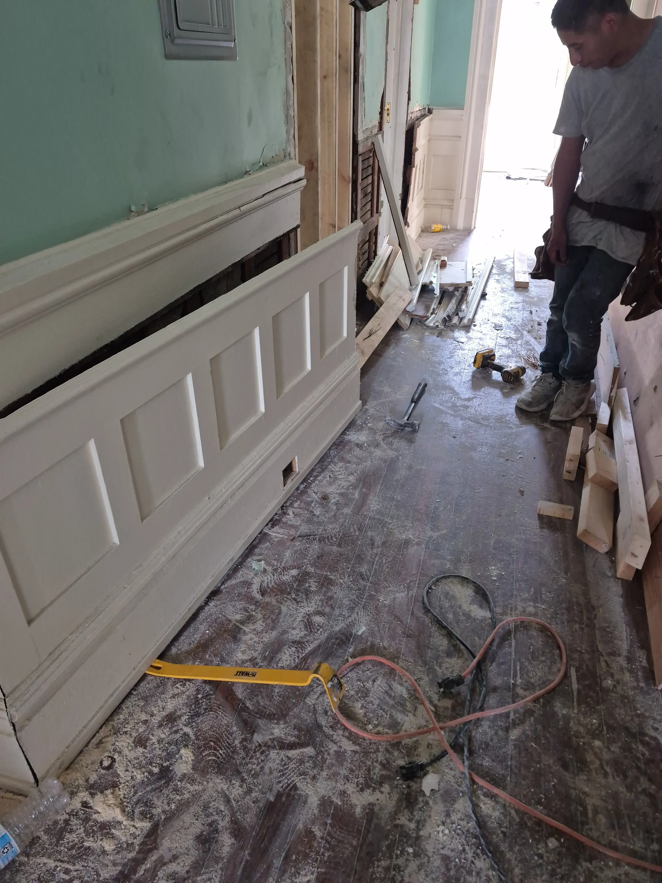 Replacing aportion of missing wainscot