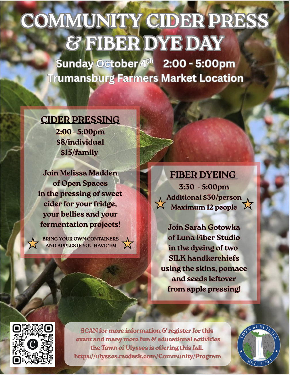 Community Cider Press and Fiber Dye Day