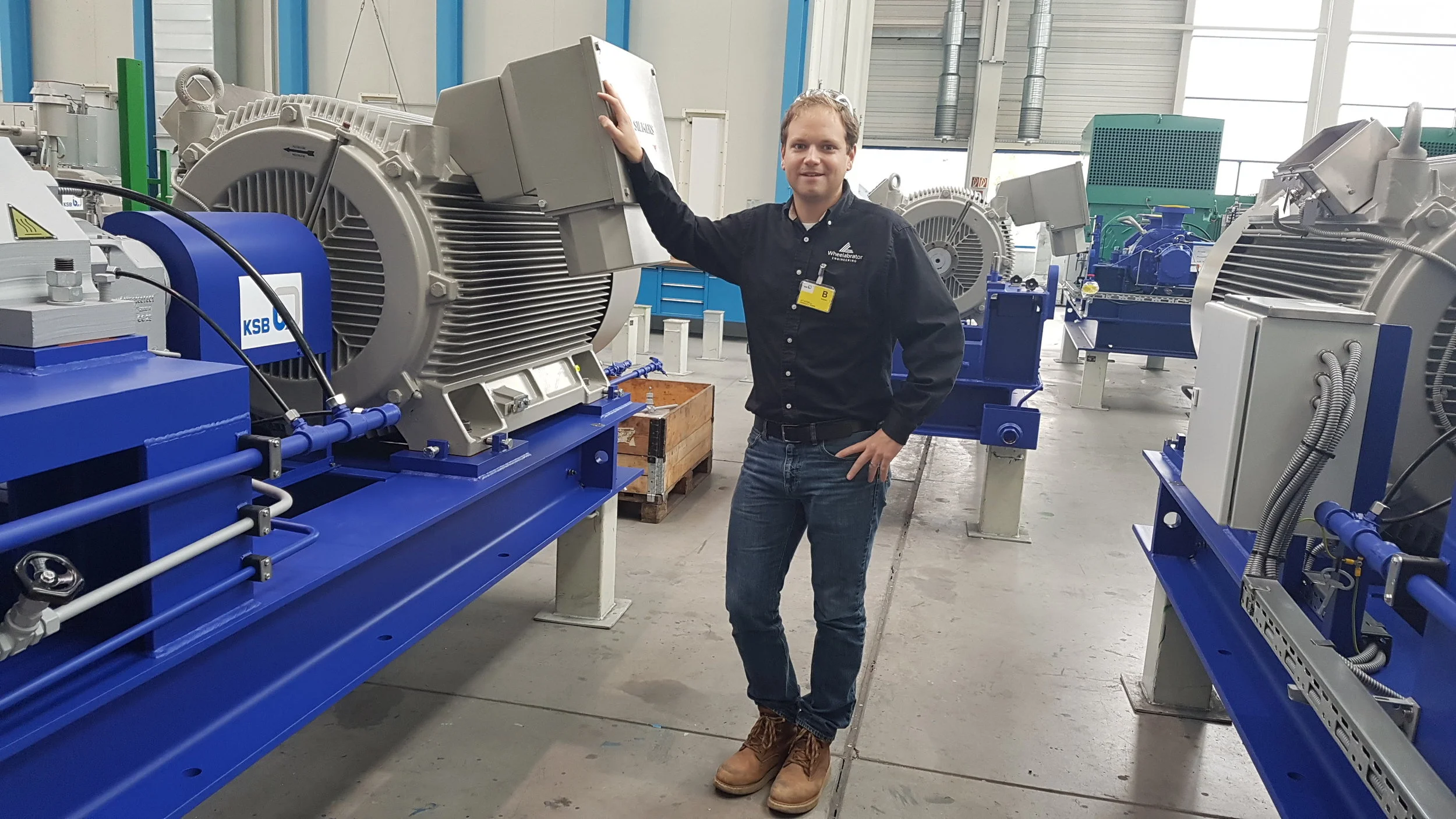 Boiler feedwater pump factory acceptance test, KSB workshop in Frankenthal, Germany