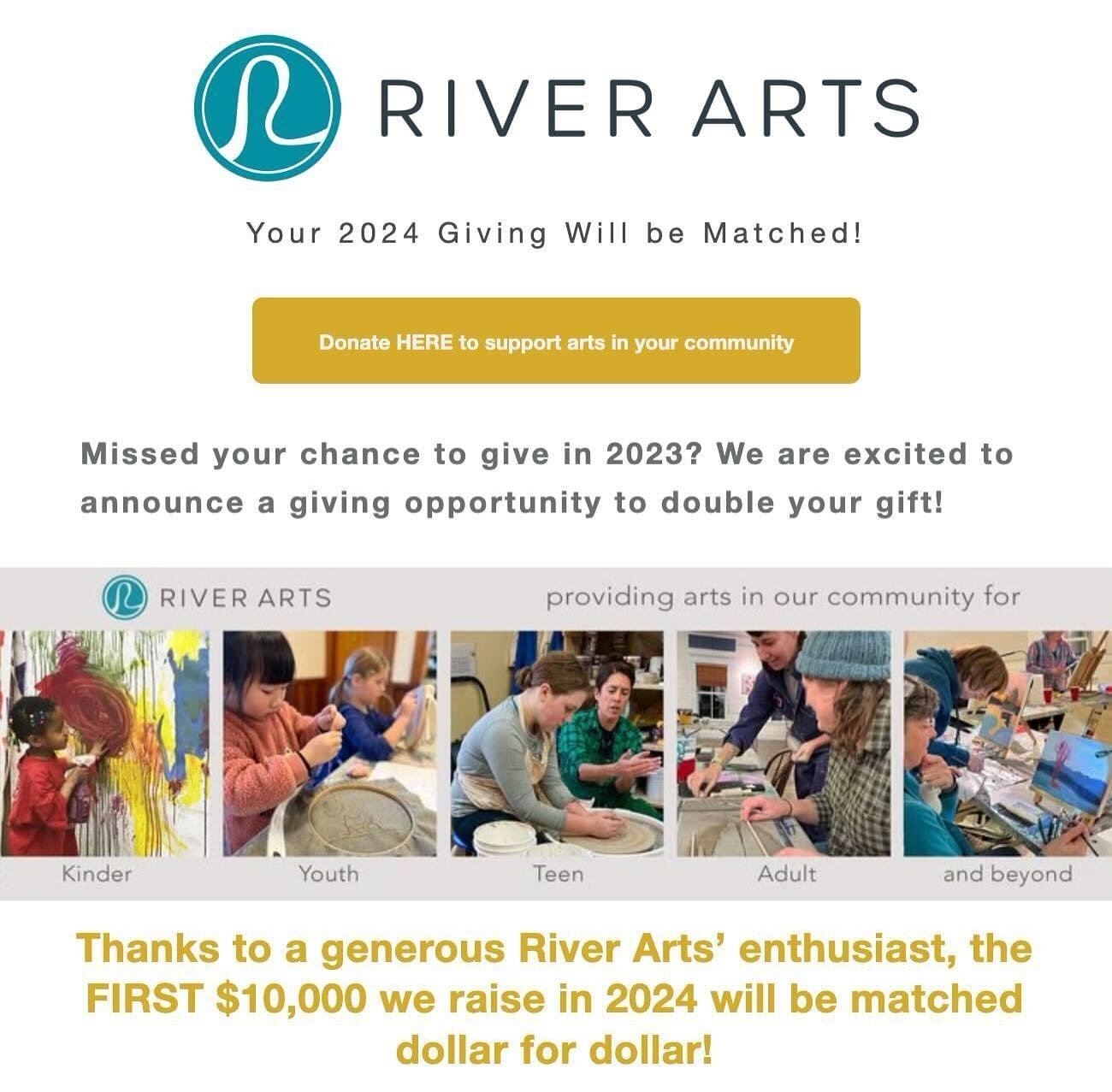 We could not offer free programming and tuition assistance without YOUR support. Thank you for helping us reach this $10,000 dollar-for-dollar match goal! 🥰
Donate link in our profile. 💌
#riverarts #riverartsvt #yourcommunityartcenter #art #artcent