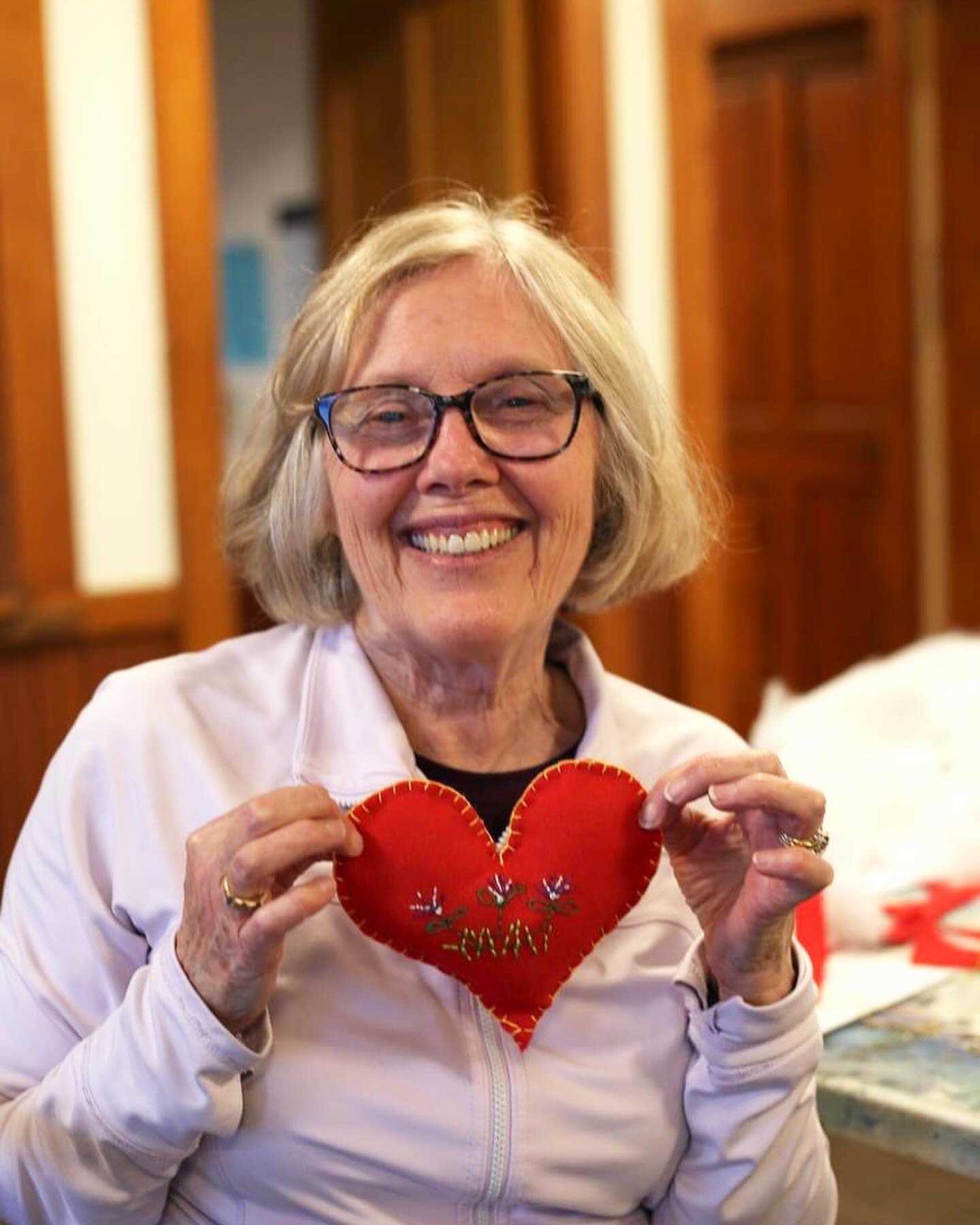 Our multi-talented board member, Peggy Smith led a felted heart-sewing workshop last Friday for Morristown Free University! Participants made several unique hearts that they can give to family and friends or leave in random places for people to find 
