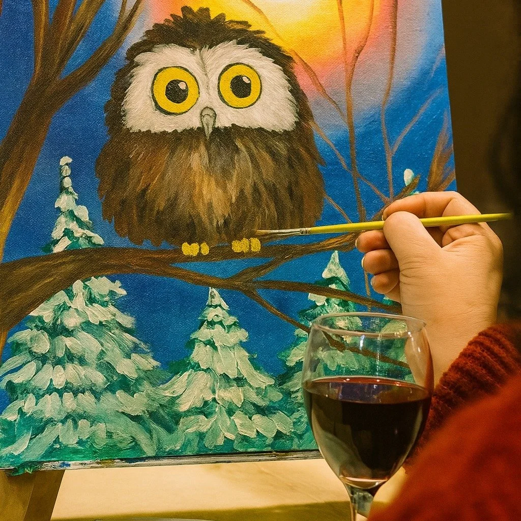 Paint, Sip &amp; Cozy Up This Friday

Still looking for Friday night plans? This is your reminder + final call to join Paint &amp; Sip | Owl About Winter ❄️
A few spots are still available!

📅 Friday, January 9th, 2025
⏰ 6:00&ndash;8:00 PM
👤 Ages 2