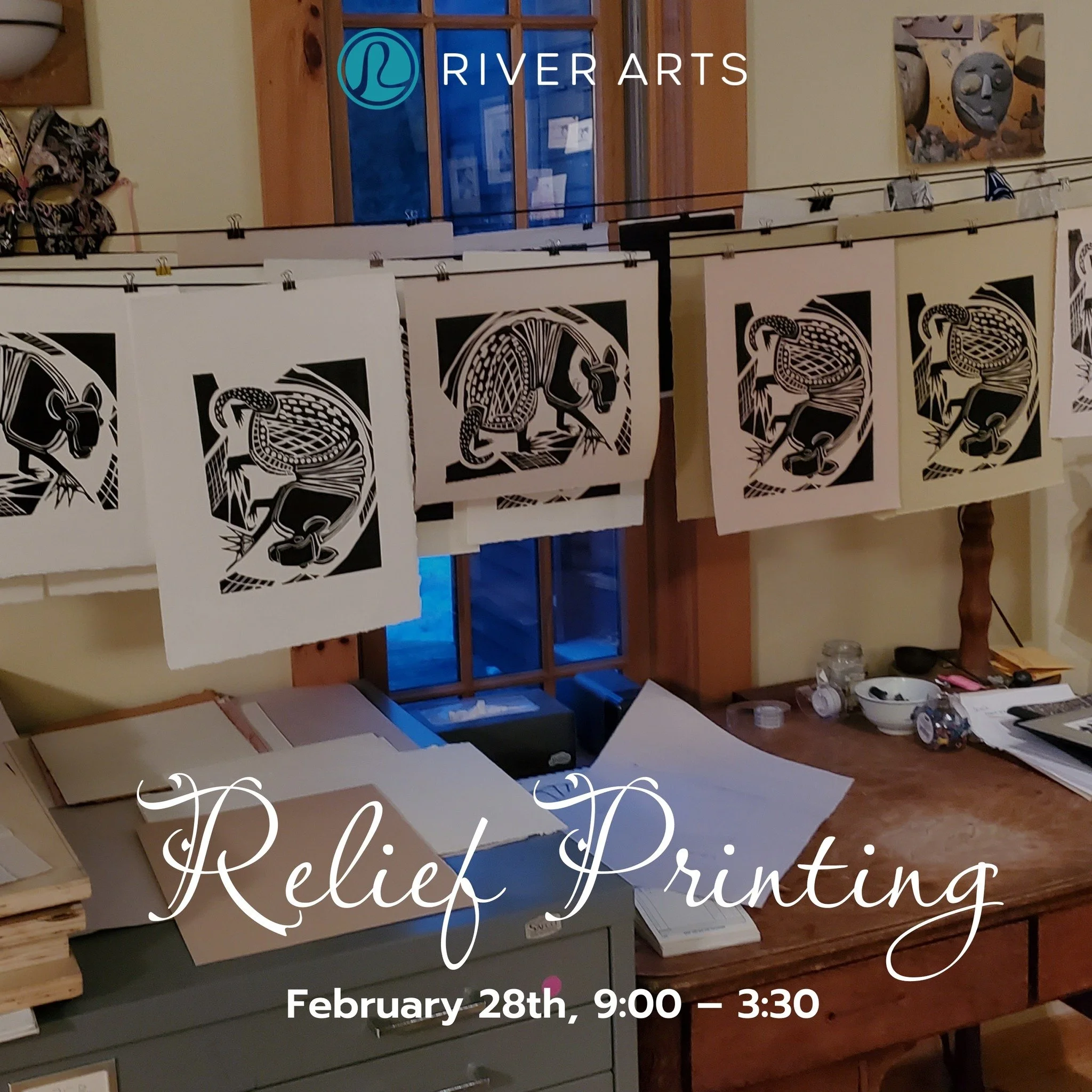 Relief Printing on Linoleum with Lulu Wootton 
One-Day Workshop 
Saturday, Feb 28 | 9:00&ndash;3:30

Spend the day learning the art of black-and-white linocut printmaking&mdash;from carving to inking to pulling your own finished prints by hand (no pr