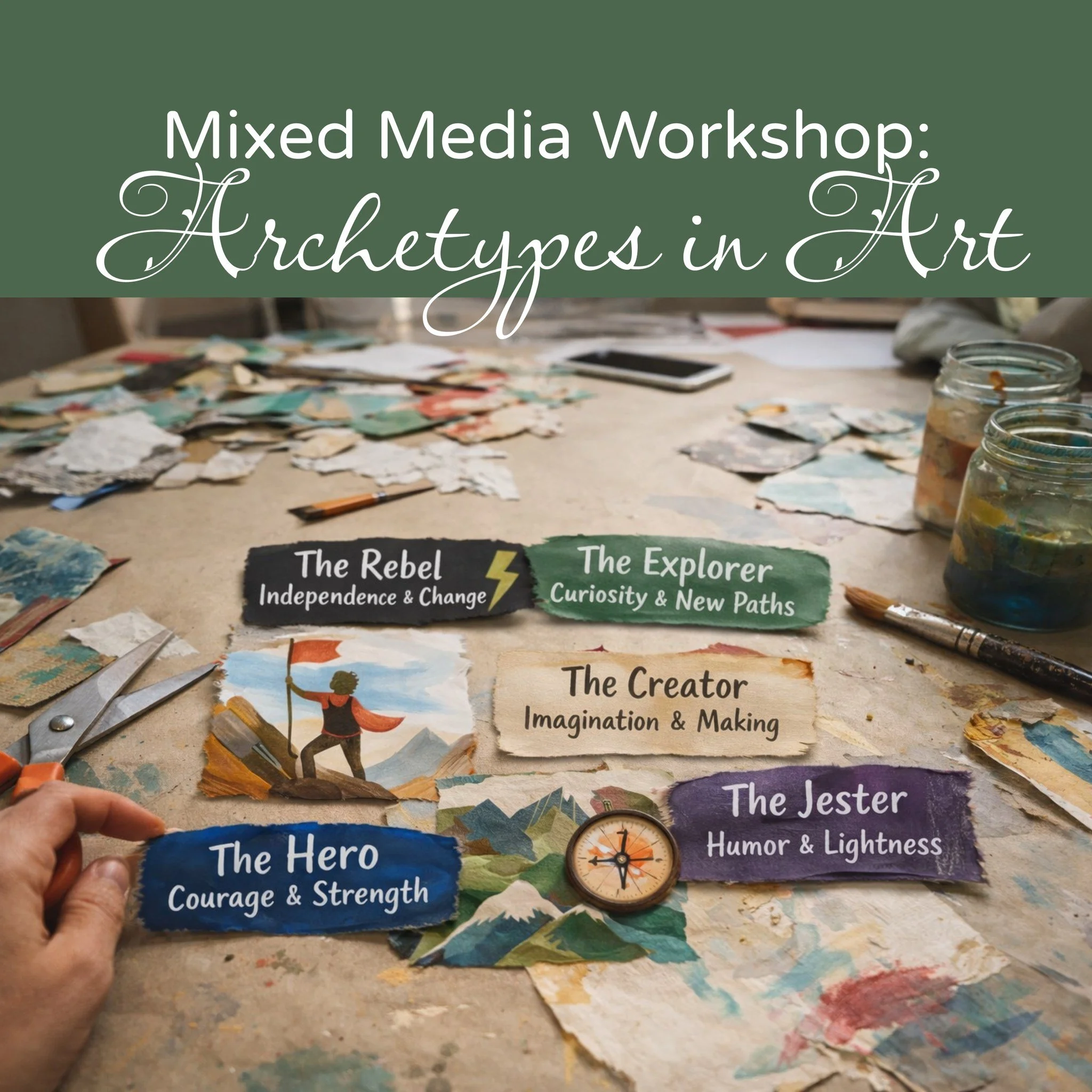 Did you miss our mindful art classes?

This is your chance to come back.

In just ONE WEEK, Jen Volansky is leading a mixed media workshop designed to help you slow down, loosen up, and get out of your head.

No pressure. No rules.
Just tearing, laye